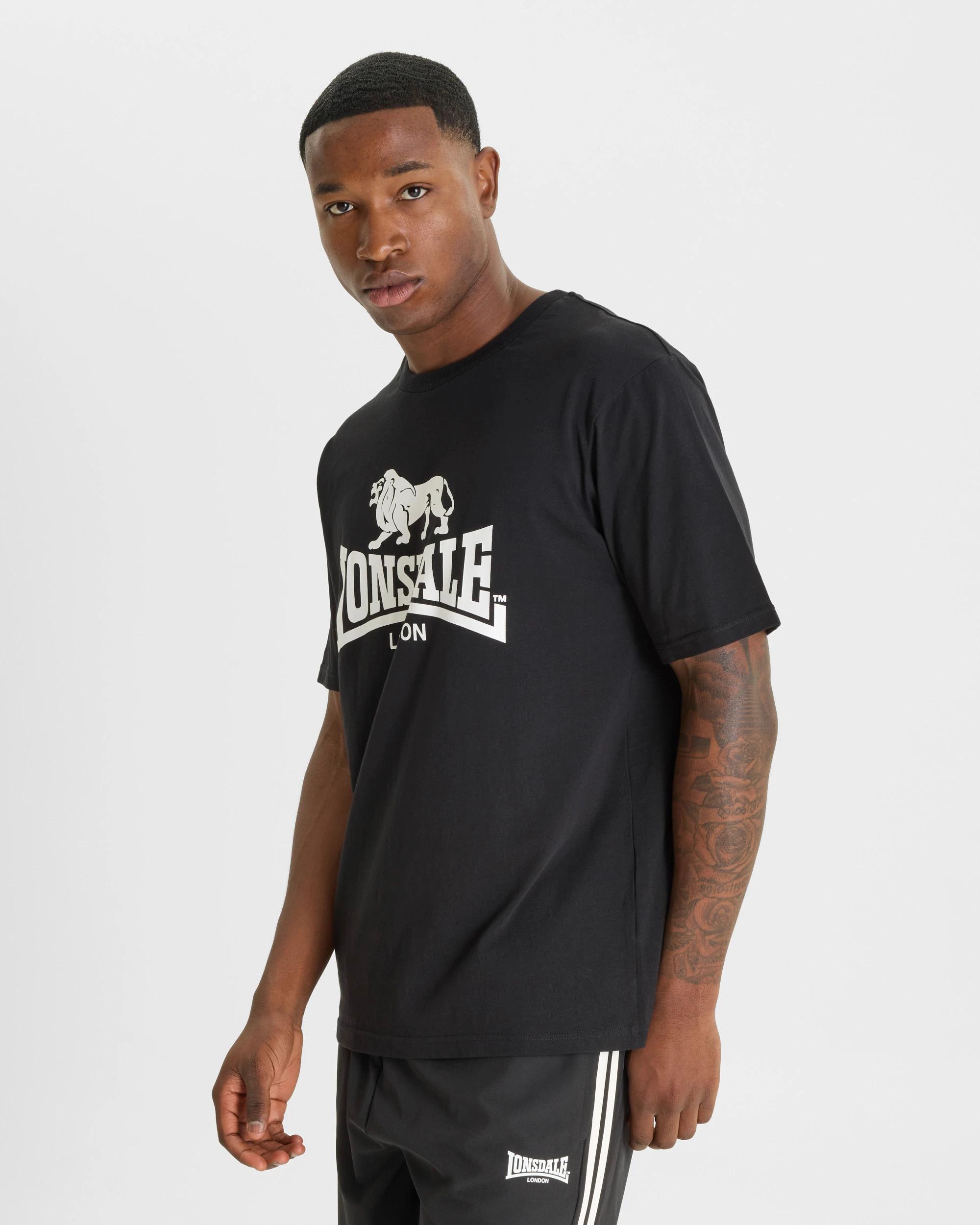 5 Lonsdale London Logo Short Sleeve T-Shirt BLACK, 5 of 6