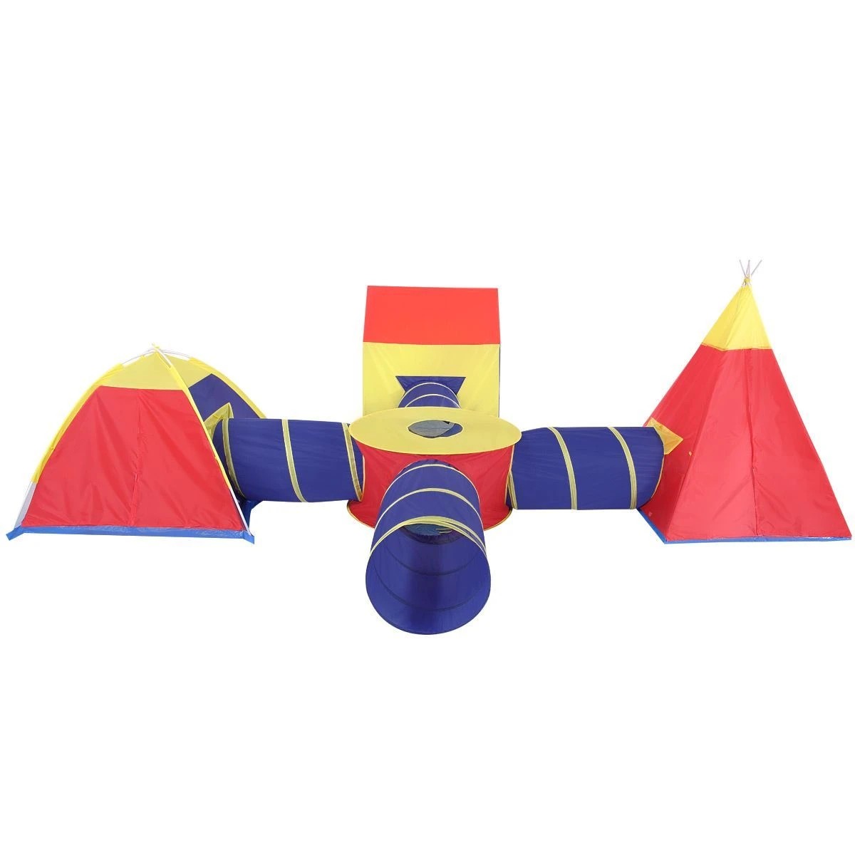 1 AUSWAY Kids Teepee & Tunnel Play Tent, 1 of 10