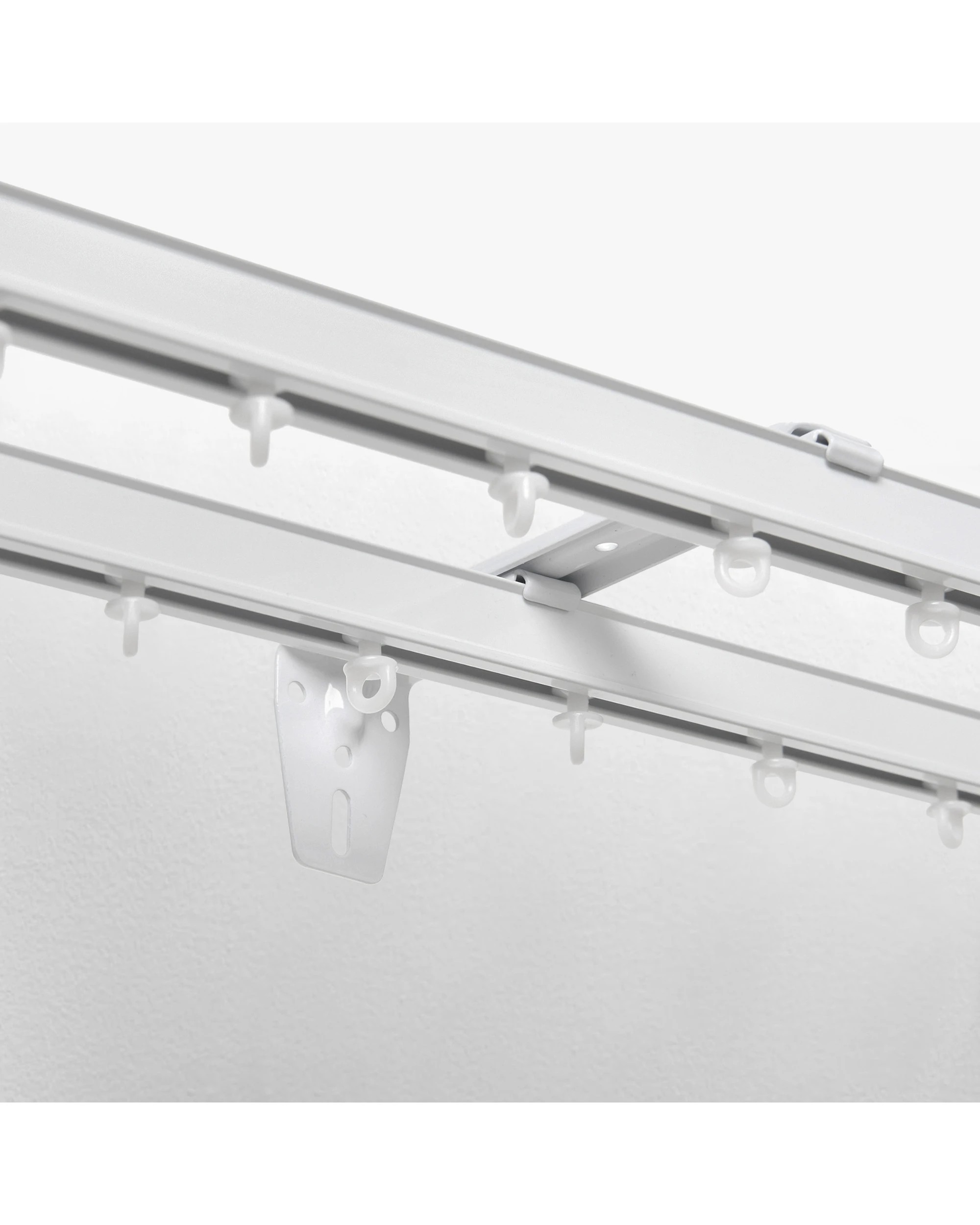 3 Cadence & Co. S-Fold Curtain Track Double Bracket 3 Pack - White, 3 of 4