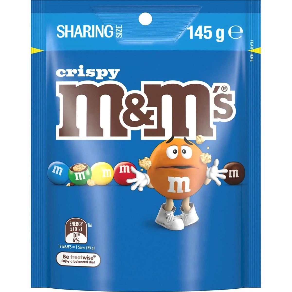 1 M&M's Crispy Chocolate Bag 145g, 1 of 7