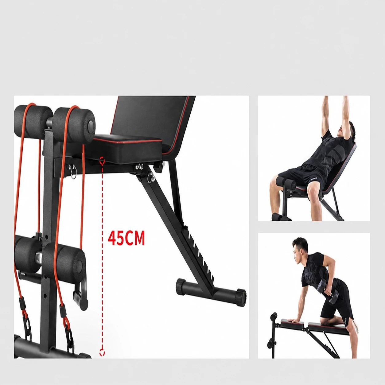 7 Fitness Master Adjustable Weight Abdominal Bench Situp Back Support Fitness Flat Gym Exercise Dumbbell, 7 of 10