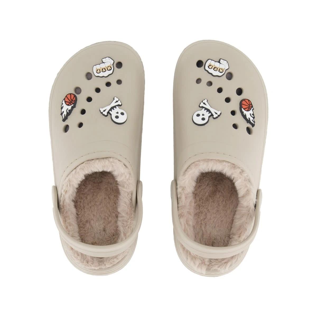 3 Senior Faux Fur Lined Clogs Stone, 3 of 4