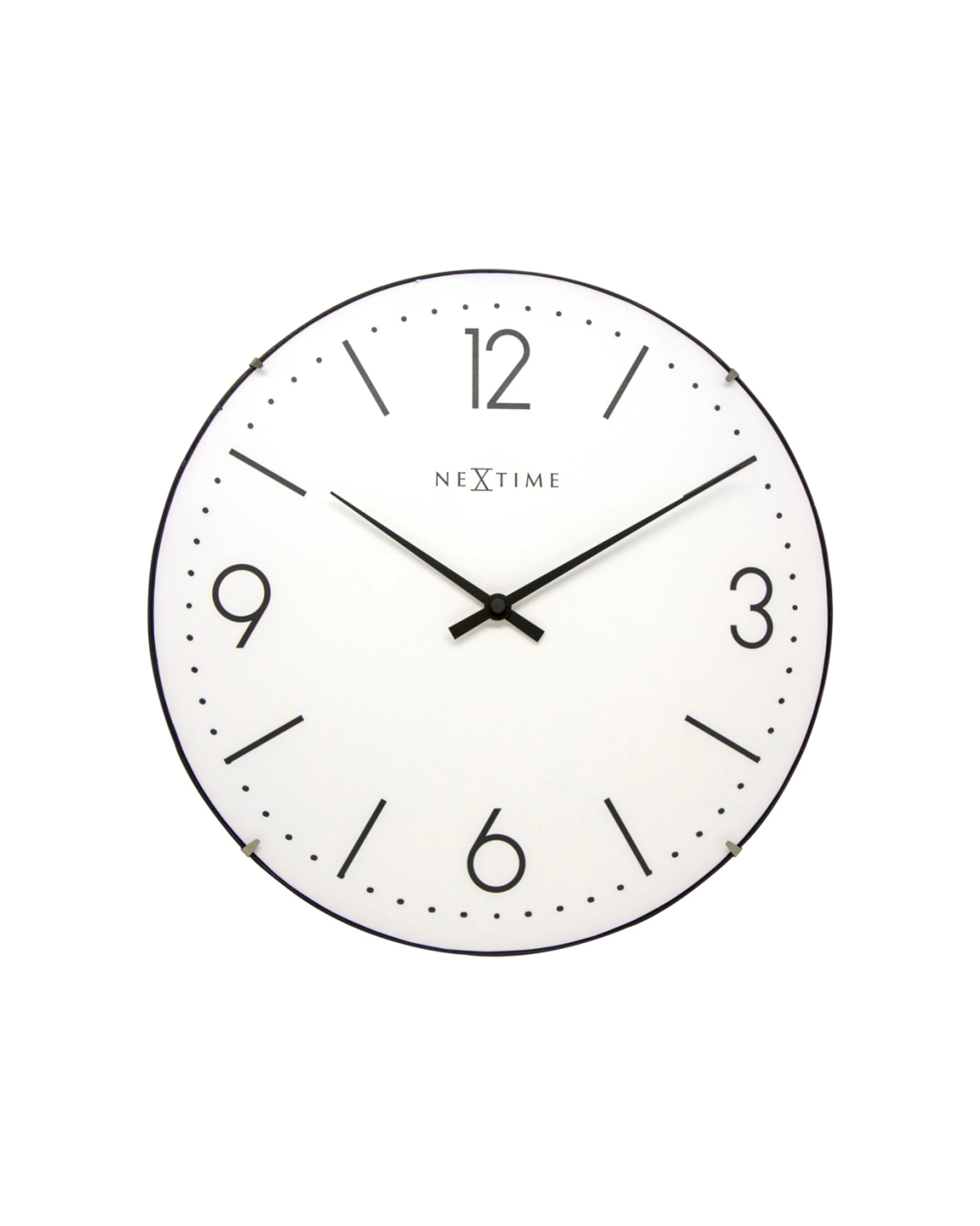 1 NexTime Basic Wall Clock Silent Sweep Dome Glass 35cm - White, 1 of 1