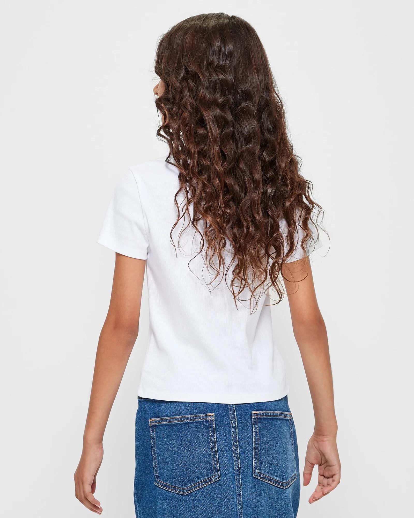 3 Target Australian Cotton Rib T-shirt WHITE, 3 of 5