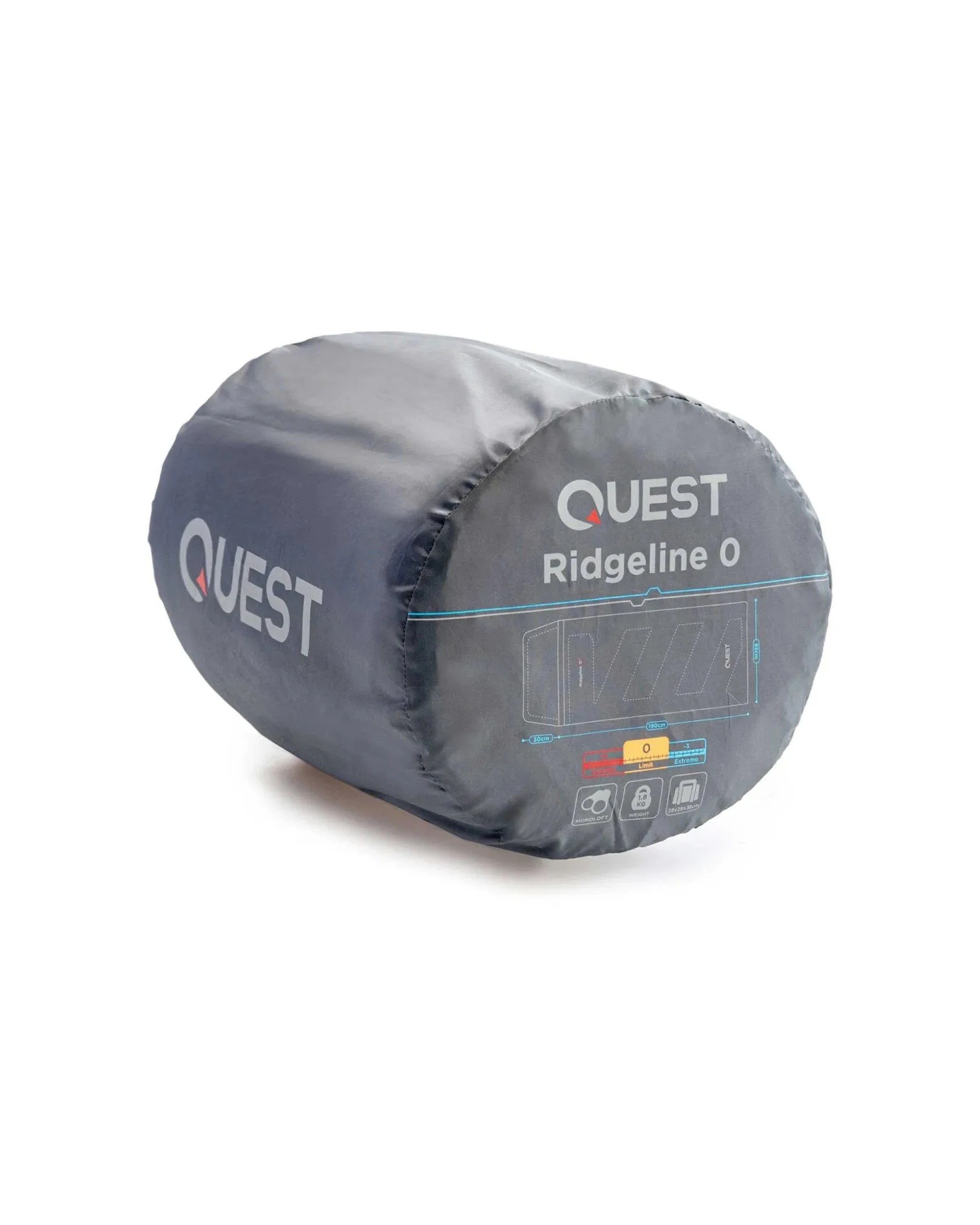 8 Quest Ridgeline 0 Degree Sleeping Bag With Carry Bag Synthetic Fill - Blue, 8 of 8