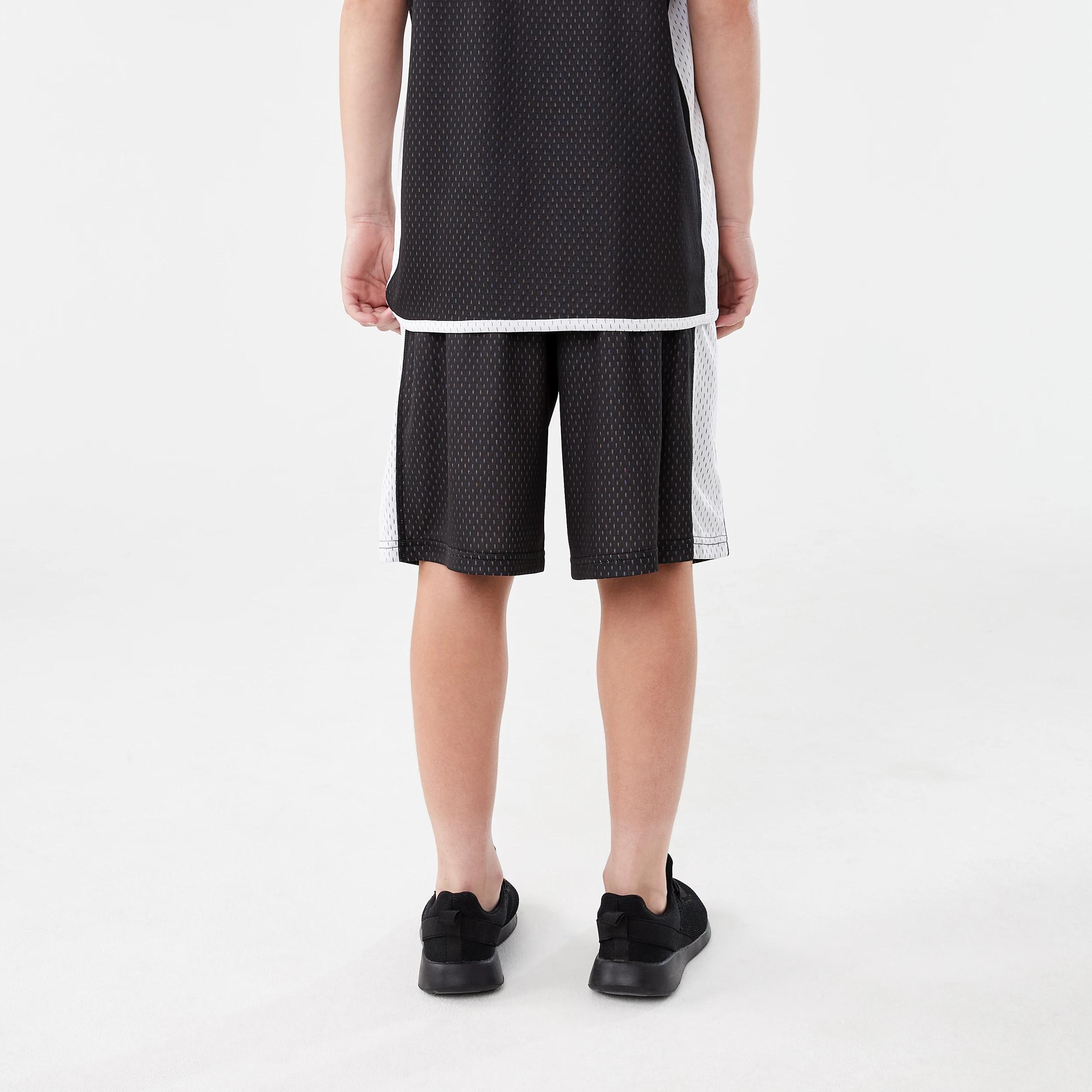 3 Official Kids NBL Basketball Mesh Shorts BLACK WHITE, 3 of 7