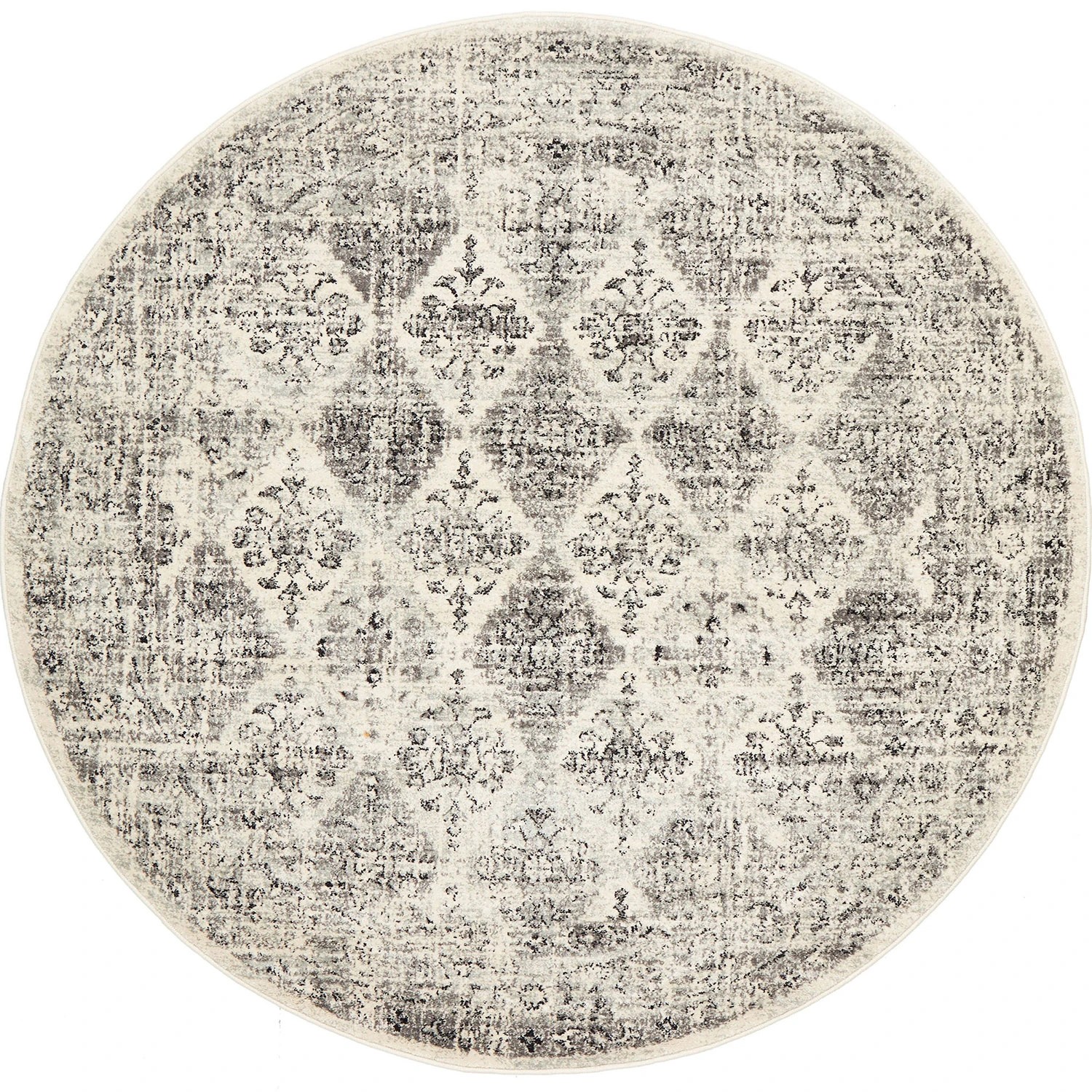1 Common Ground Rugs Era 999 150x150cm Round - Small Pet Friendly Rug - Grey, 1 of 7