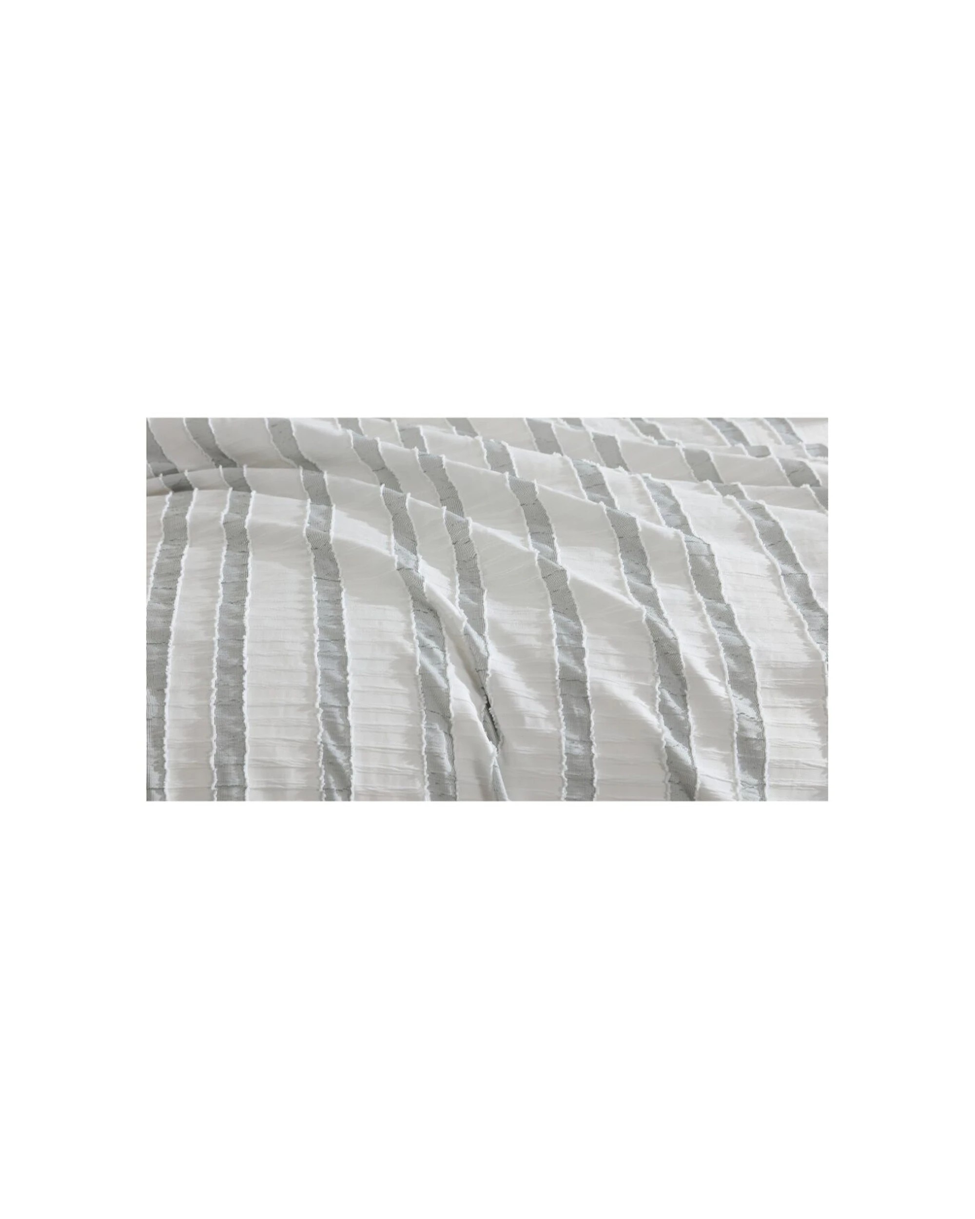 2 Ardor Soft Textured Stripe Miles Quilt Bed Bedding Duvet Cover Set Queen - Green, 2 of 2