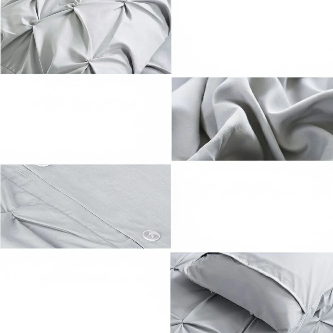 4 Giselle Bedding Quilt Cover Set Diamond Pinch  King - King Bed - Grey, 4 of 6