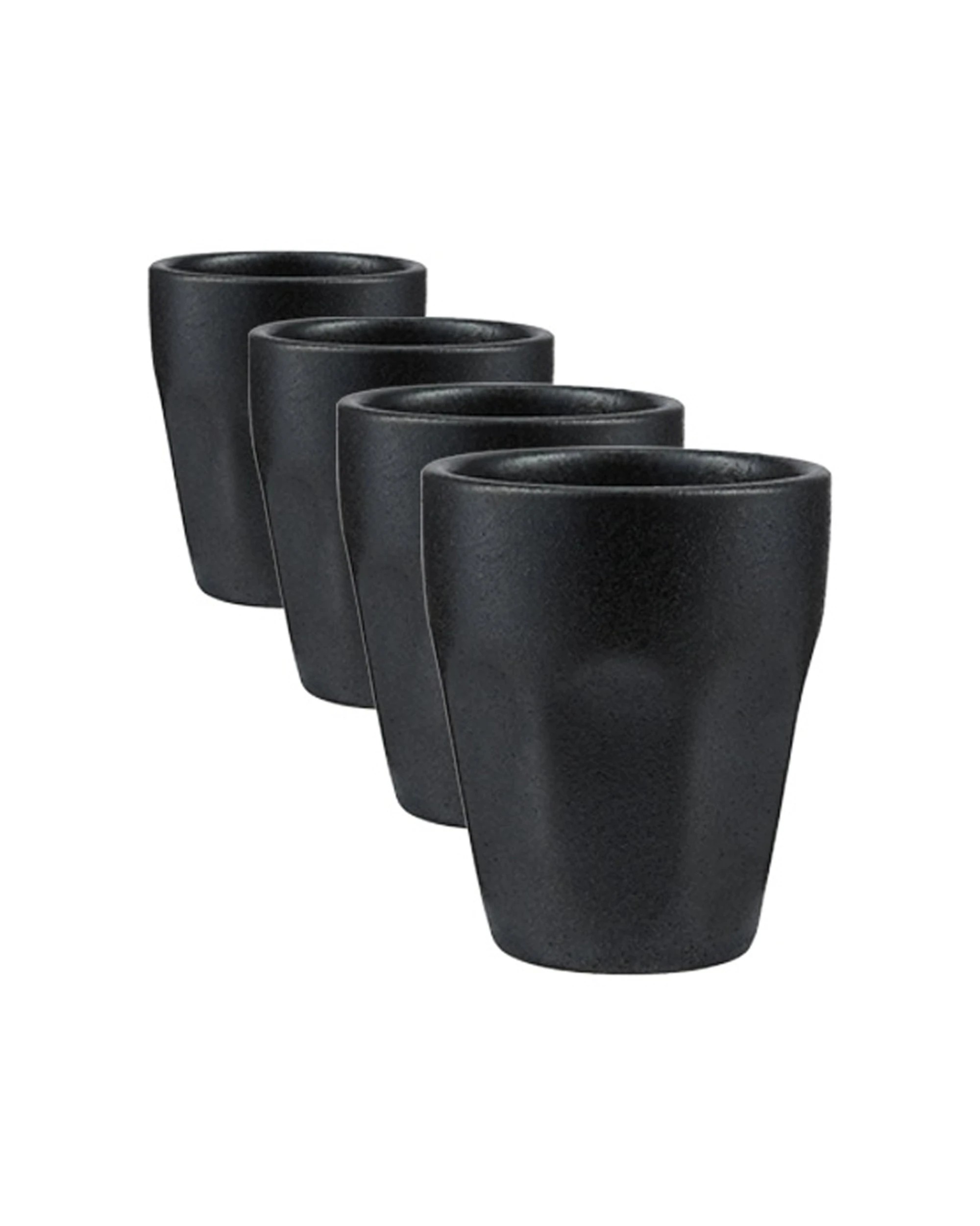 1 Maxwell & Williams 4PK Espresso Cup Caviar Porcelain Reactive Glaze 90ml - Black, 1 of 3