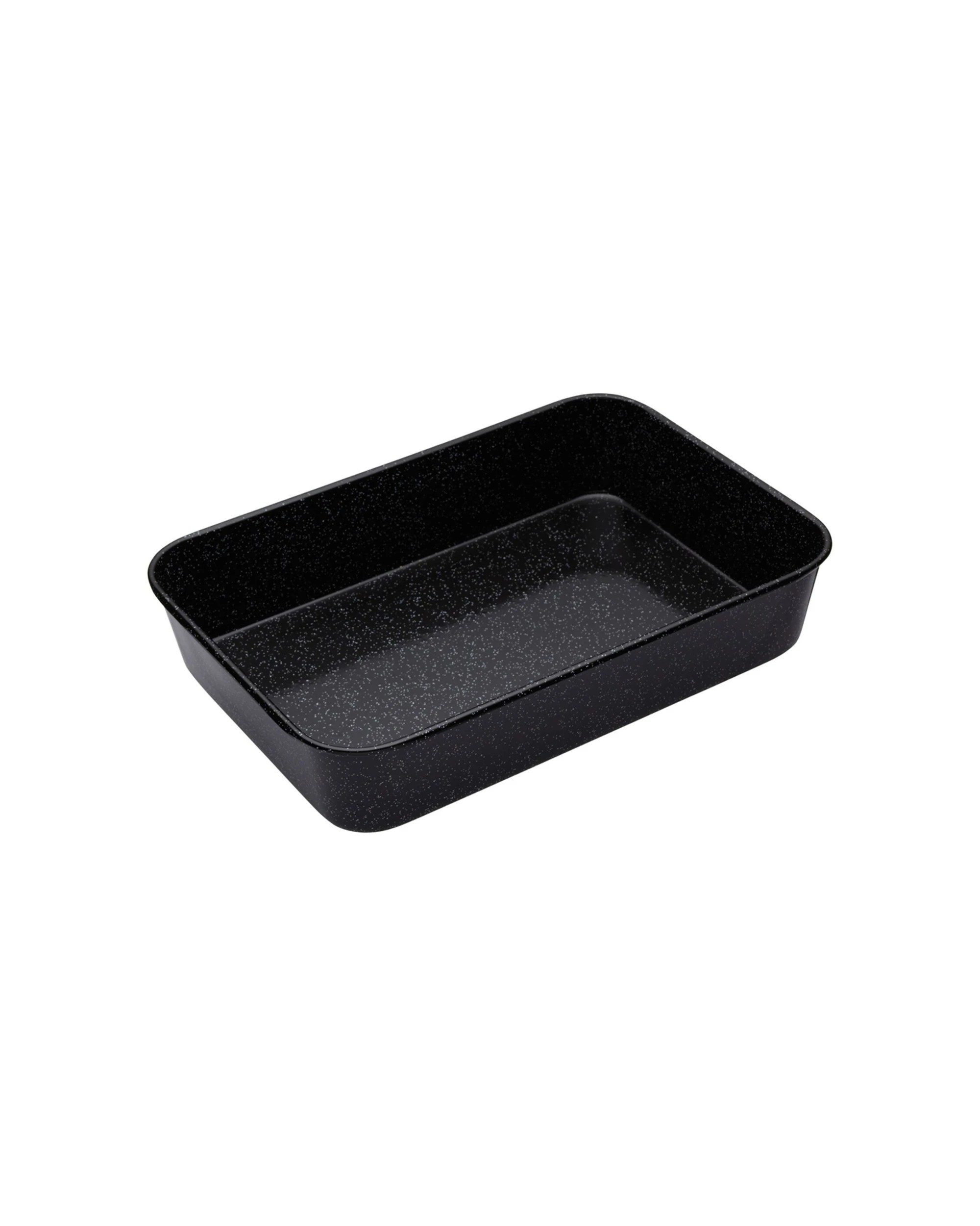 1 MasterCraft Pro Vitreous 40x28cm Enamel Rectangle Roasting Pan Heavy Duty - Black, 1 of 4