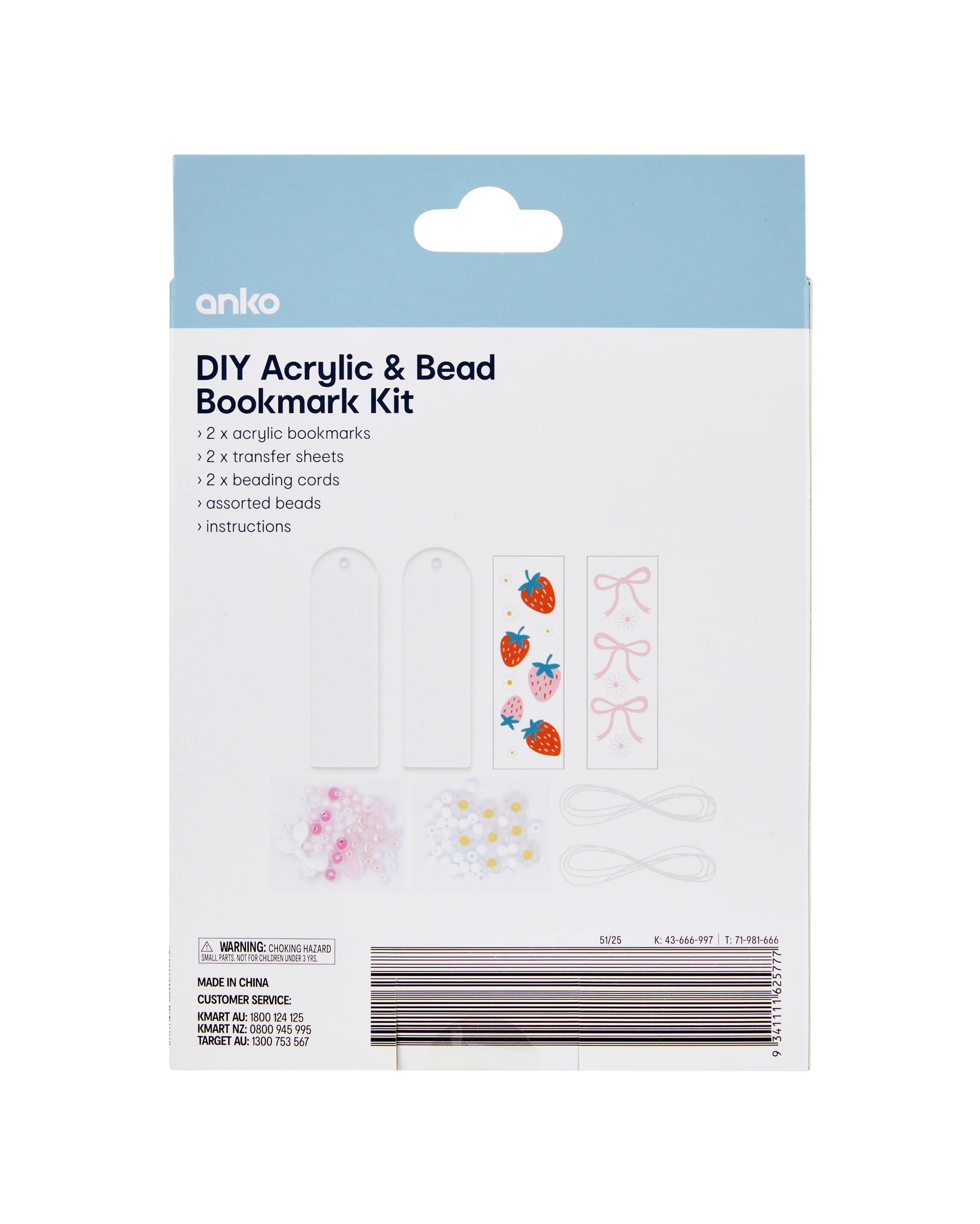 3 DIY Acrylic and Bead Bookmark Kit, 3 of 3