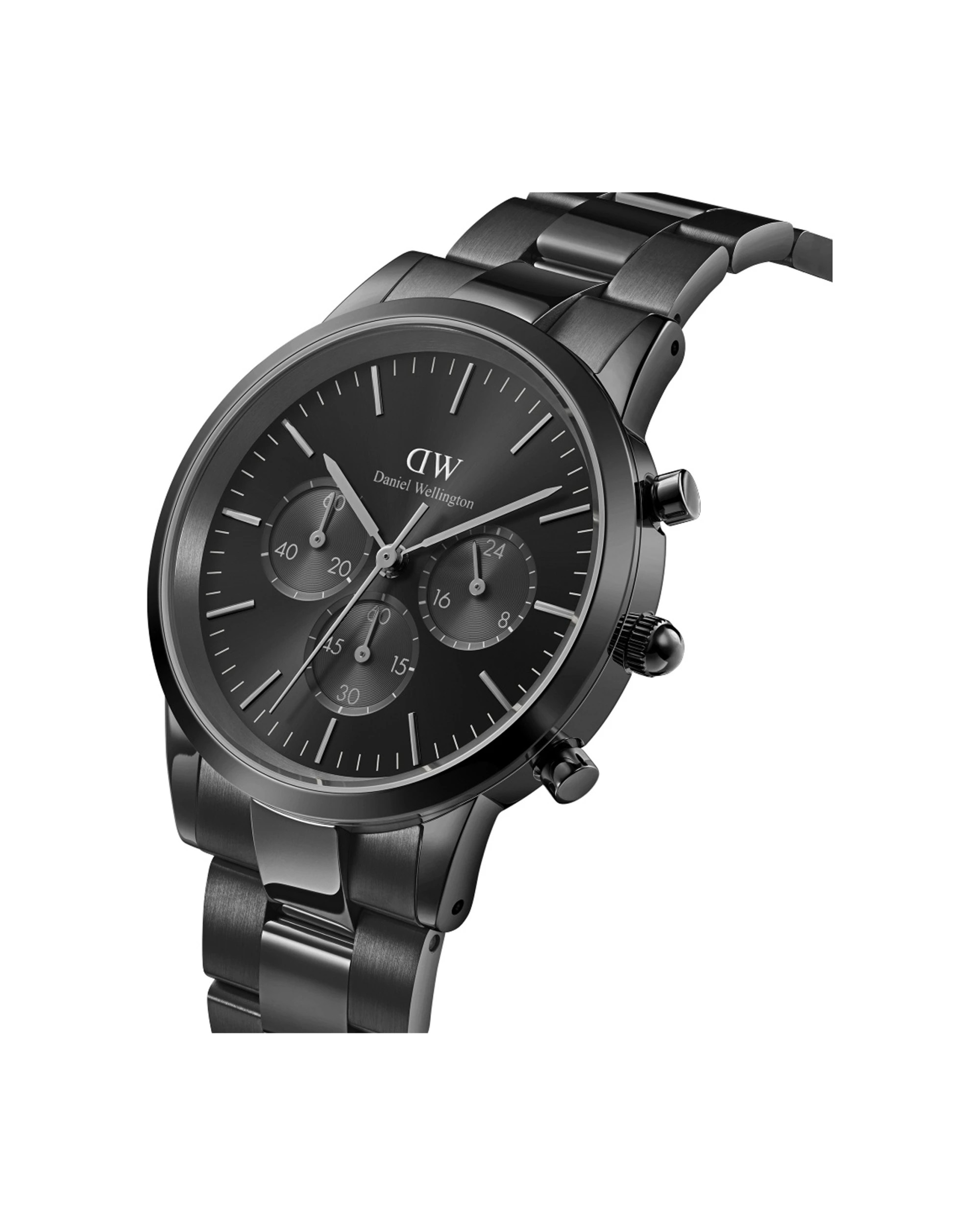 2 Daniel Wellington Iconic Chronograph Link Black Sunray Watch 42mm, 2 of 5