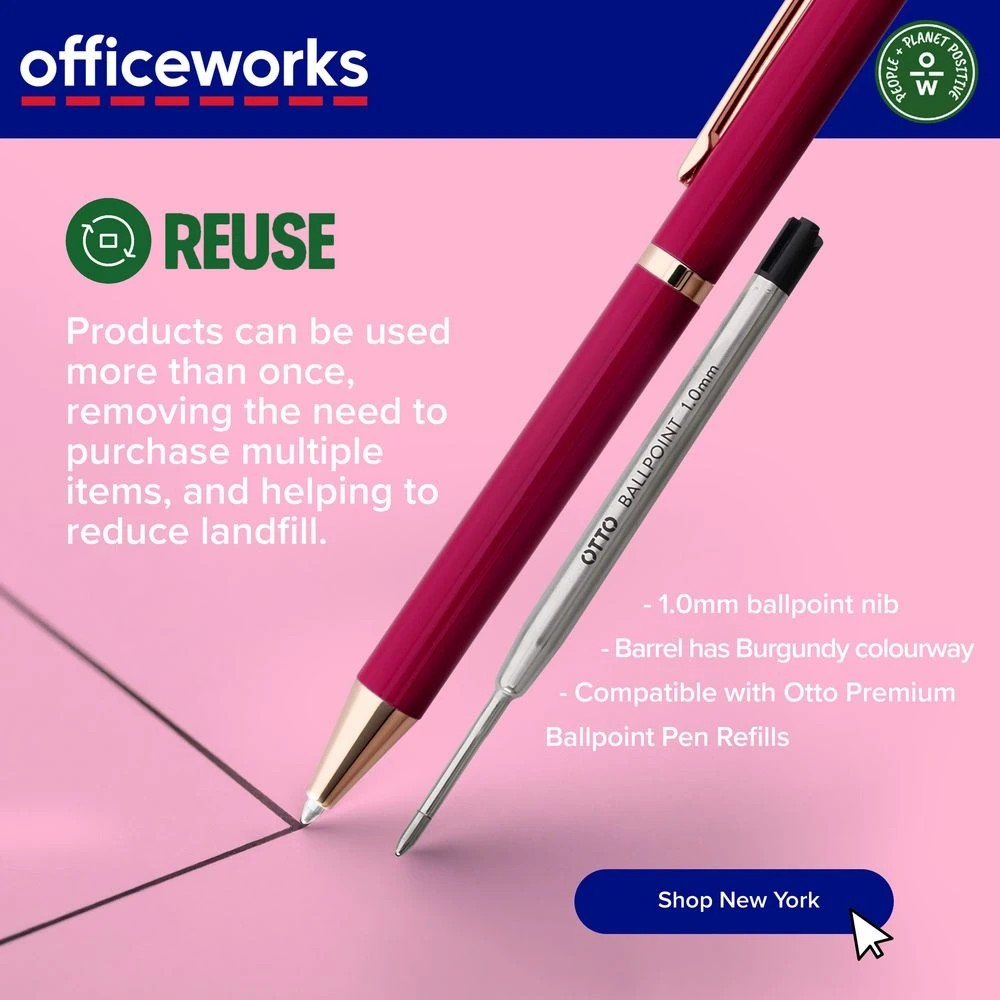 7 Otto Premium New York Ballpoint Pen 1mm Burgundy, 7 of 7