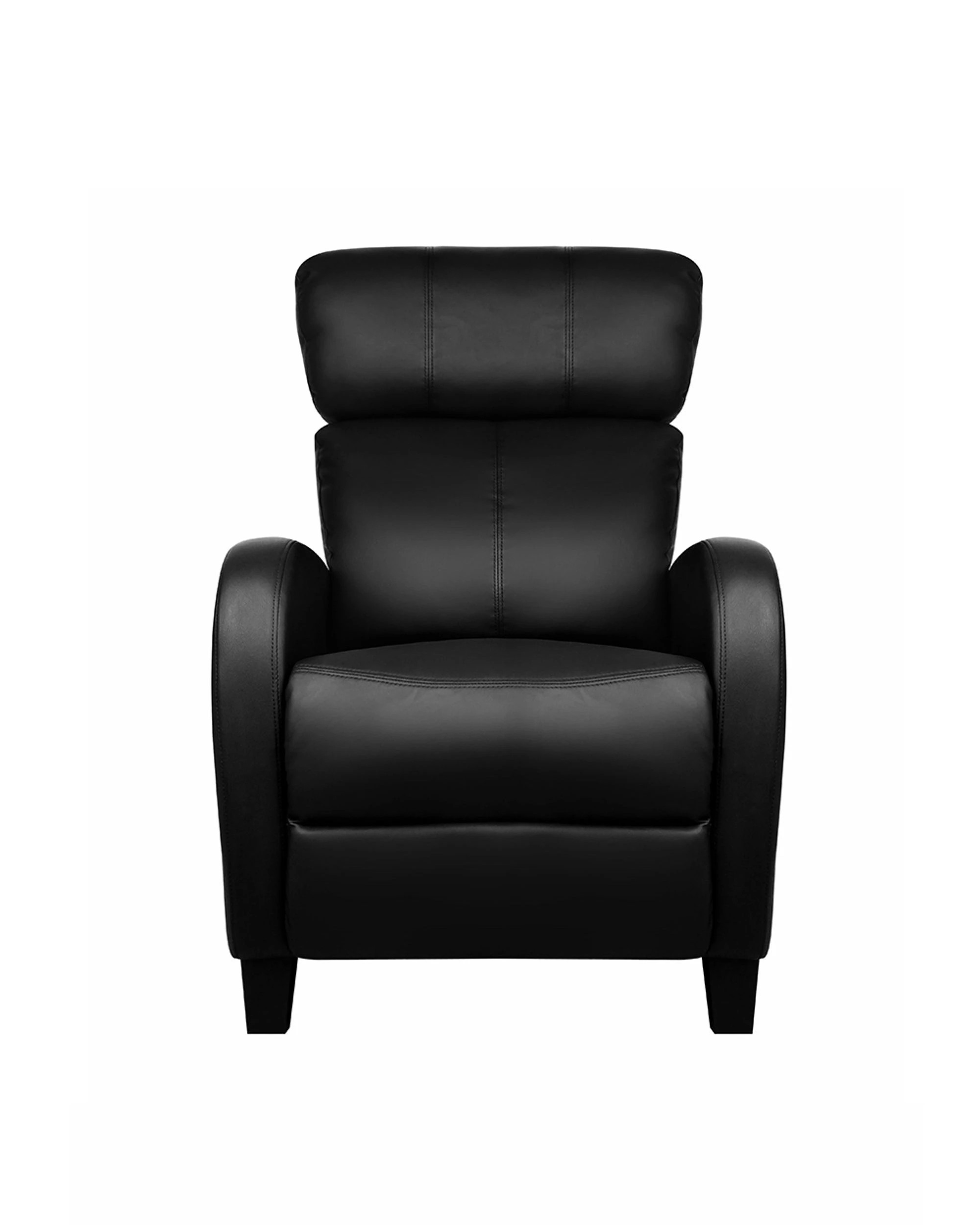 3 Artiss Recliner Chair Sofa Armchair PU - Black, 3 of 6