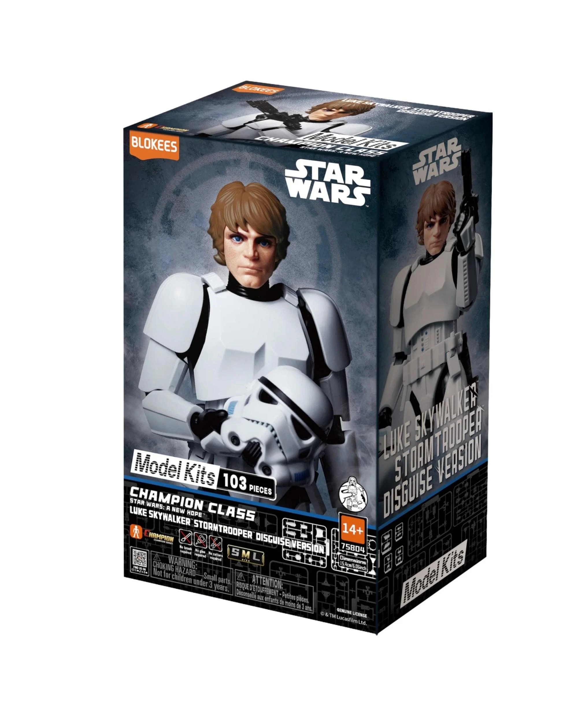 1 Blokees Star Wars Champion Class 04 Luke Skywalker Stormtrooper Disguise Version Model Kit, 1 of 5