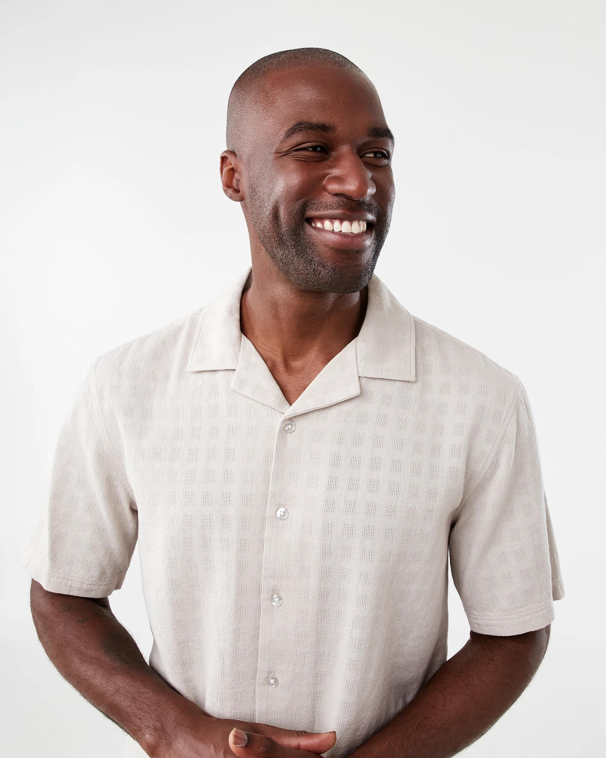 4 Short Sleeve Geometric Shirt Bge Dune, 4 of 6