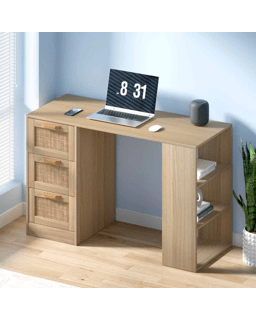 Artiss Computer Desk Drawer Shelf Cabinet Oak - Nat