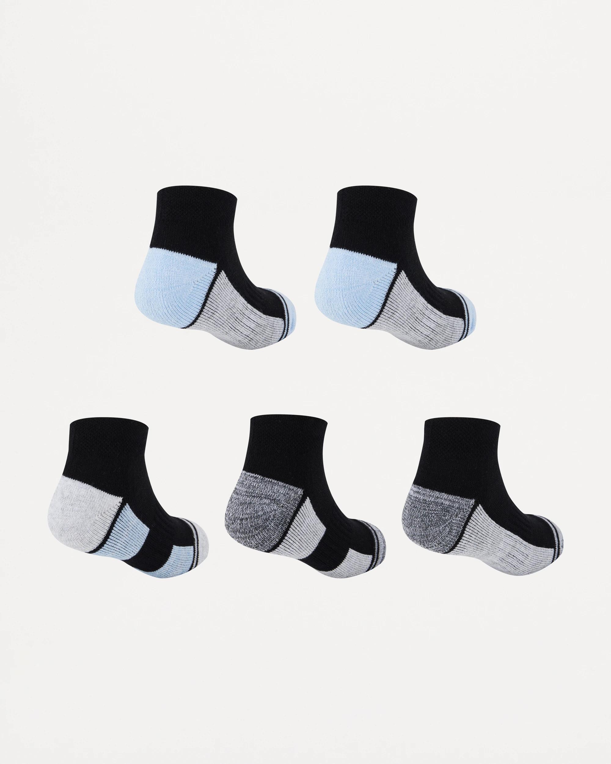 2 5 Pack Active Kids Low Cut Socks Blk Stripe, 2 of 3