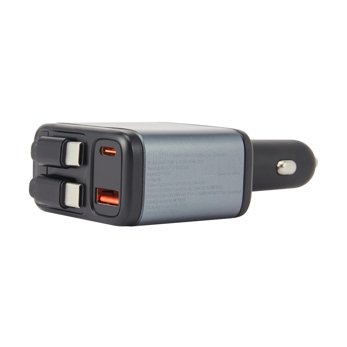 1 45W Dual USB-C Cable Car Charger, 1 of 5