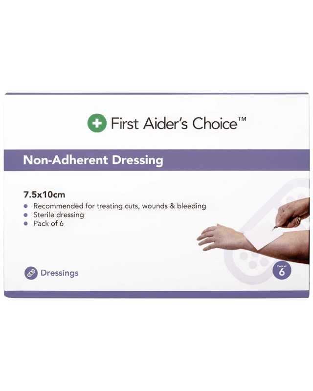 First Aider’s Choice 7.5x10cm Non-Adherent Dressing 6 