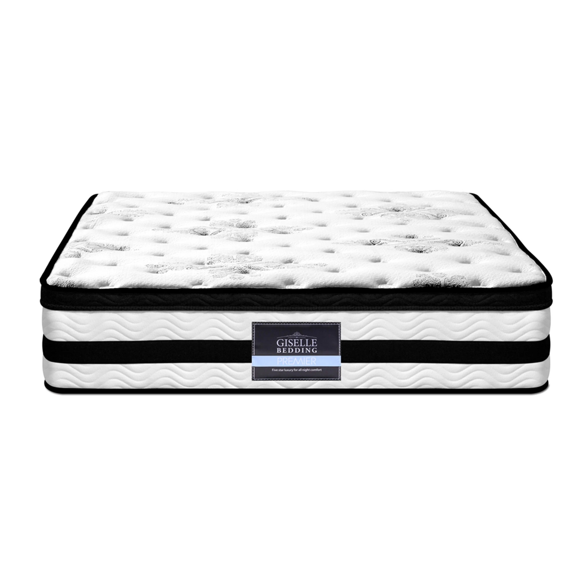 8 Giselle Bedding Mattress Medium Firm Euro Top Mattress, 5 Zone Pocket Spring 34cm - King Bed - Multi, 8 of 8