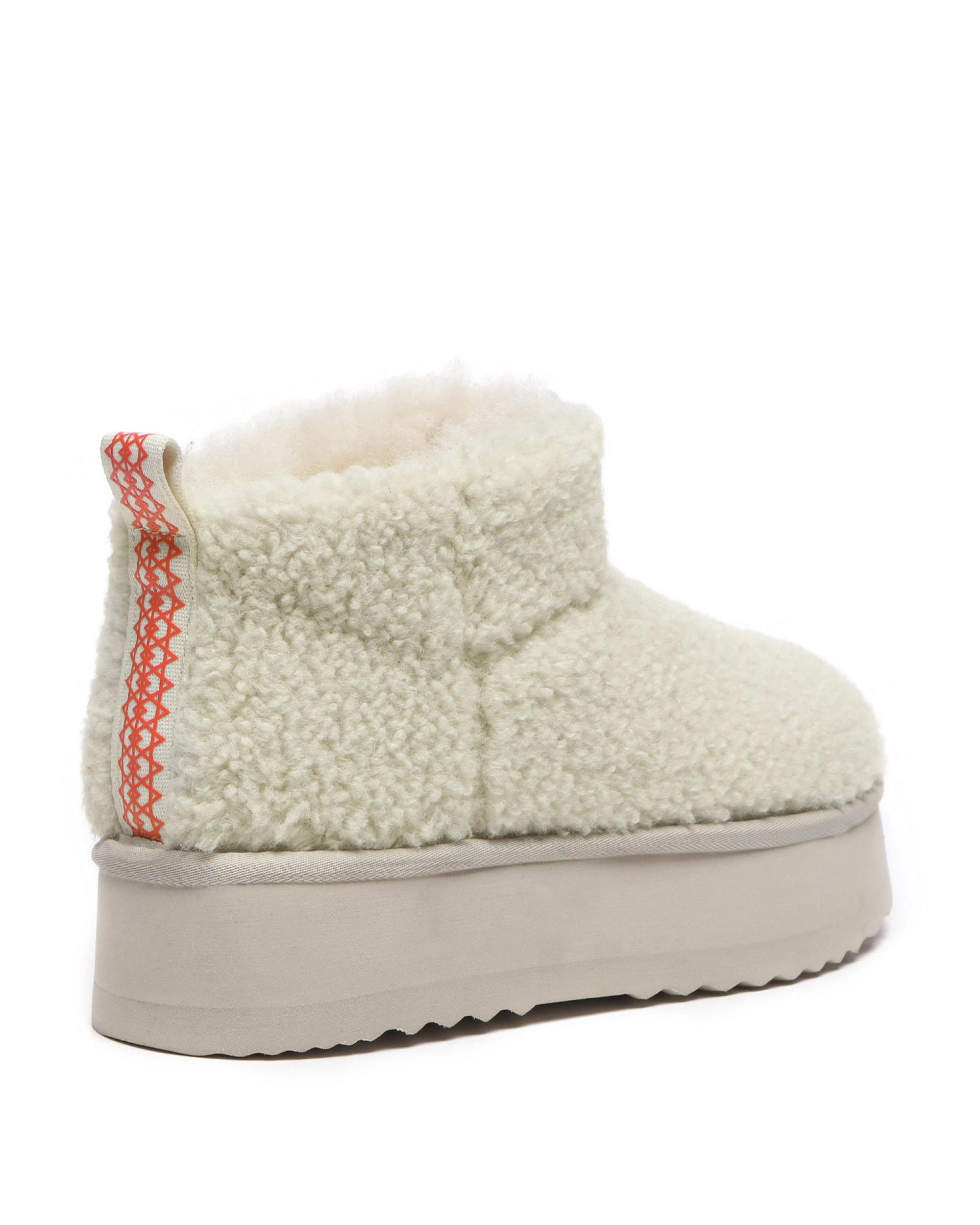 3 Everau Womens Ultra Platform Teddycozy SAND, 3 of 5
