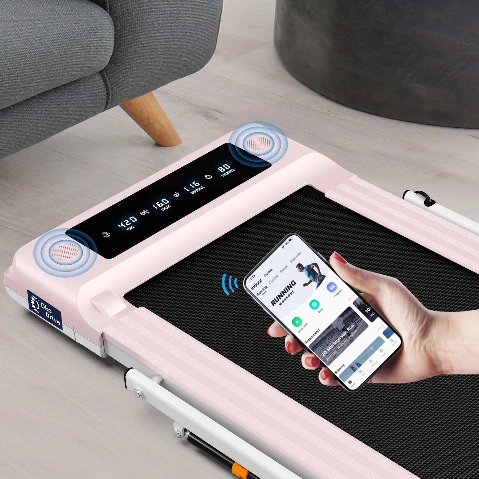 9 Black Lord Treadmill 2 IN 1 Electric Walking Pad Hydraulic Foldable 40cm Belt - Pink, 9 of 10