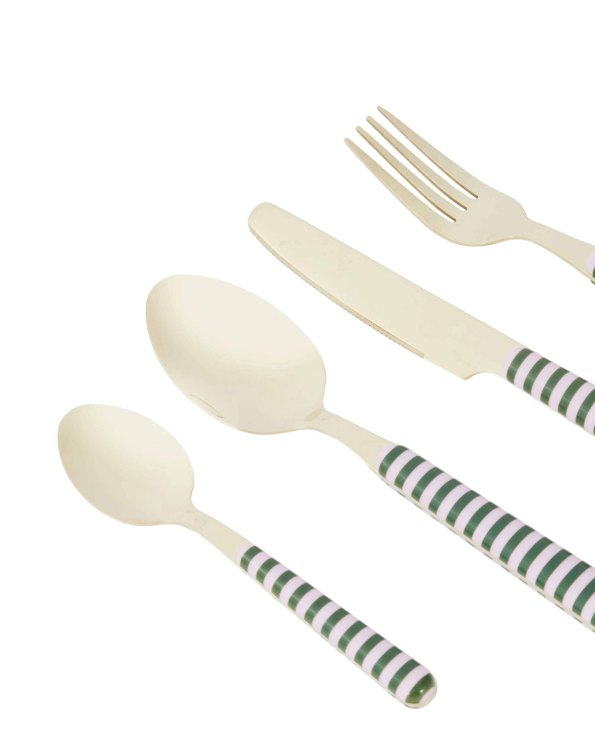 2 16 Piece Green and Pink Cutlery Set, 2 of 5