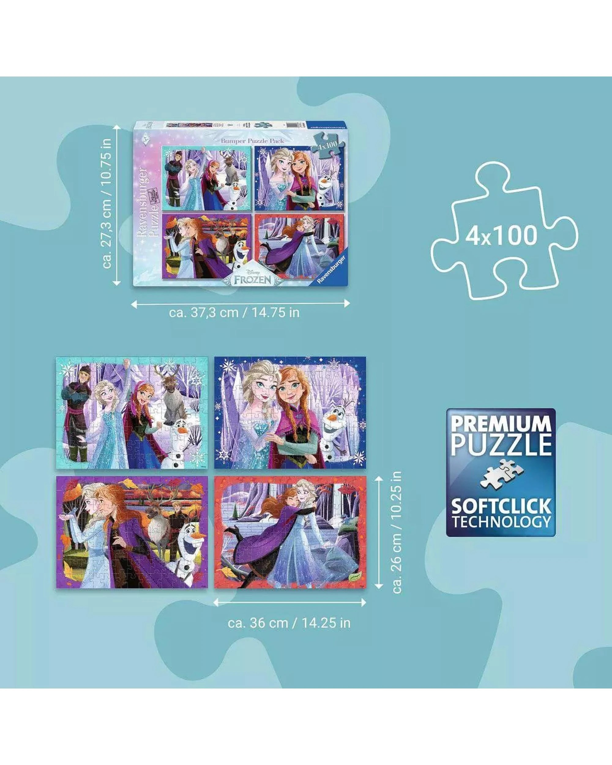 7 Ravensburger Disney Frozen Magical Spirits Bumper Puzzle Pack 4 x 100 Piece Jigsaw Puzzle 4 Pack, 7 of 8