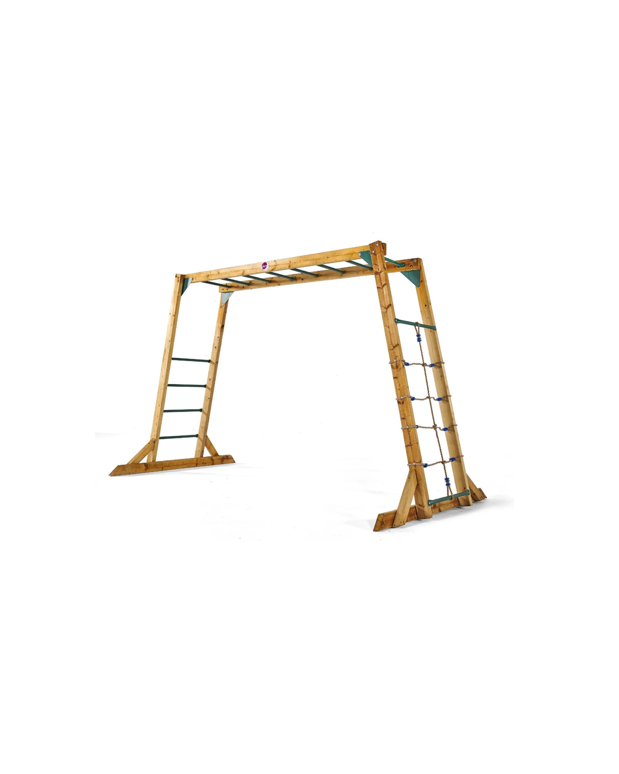 2 Plum Play Au Wooden Monkey Bars Outdoor Climbing Frame With Rope And Ladder, 2 of 2
