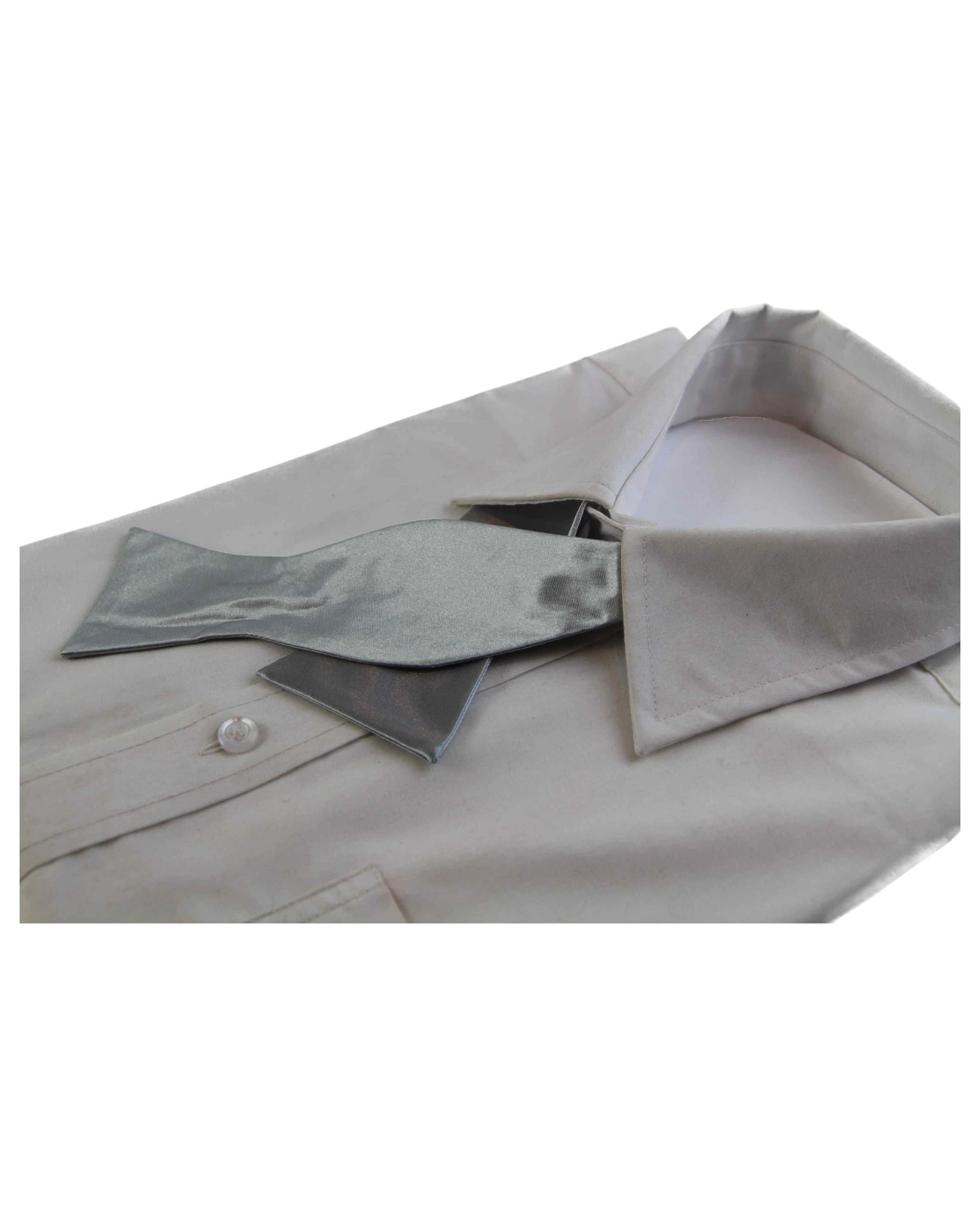 2 Zasel Mens Self Tie Bow Tie - Silver - Silver, 2 of 2