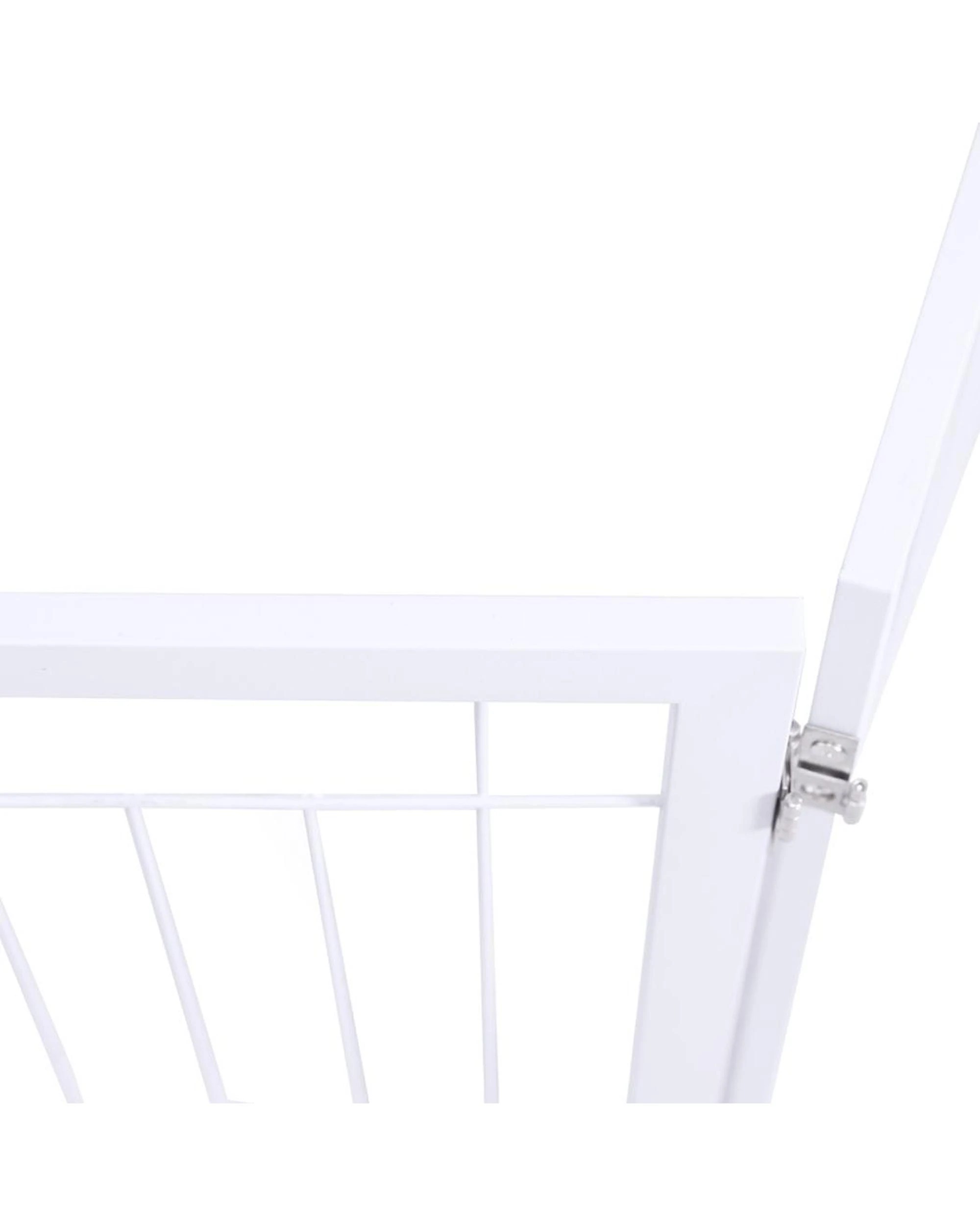6 Freestanding Metal Pet Gate 3 Panel Foldable Fence White, 6 of 7