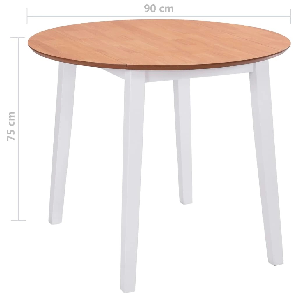 7 Vidaxl Drop-leaf Dining Table Round Mdf - White, 7 of 7