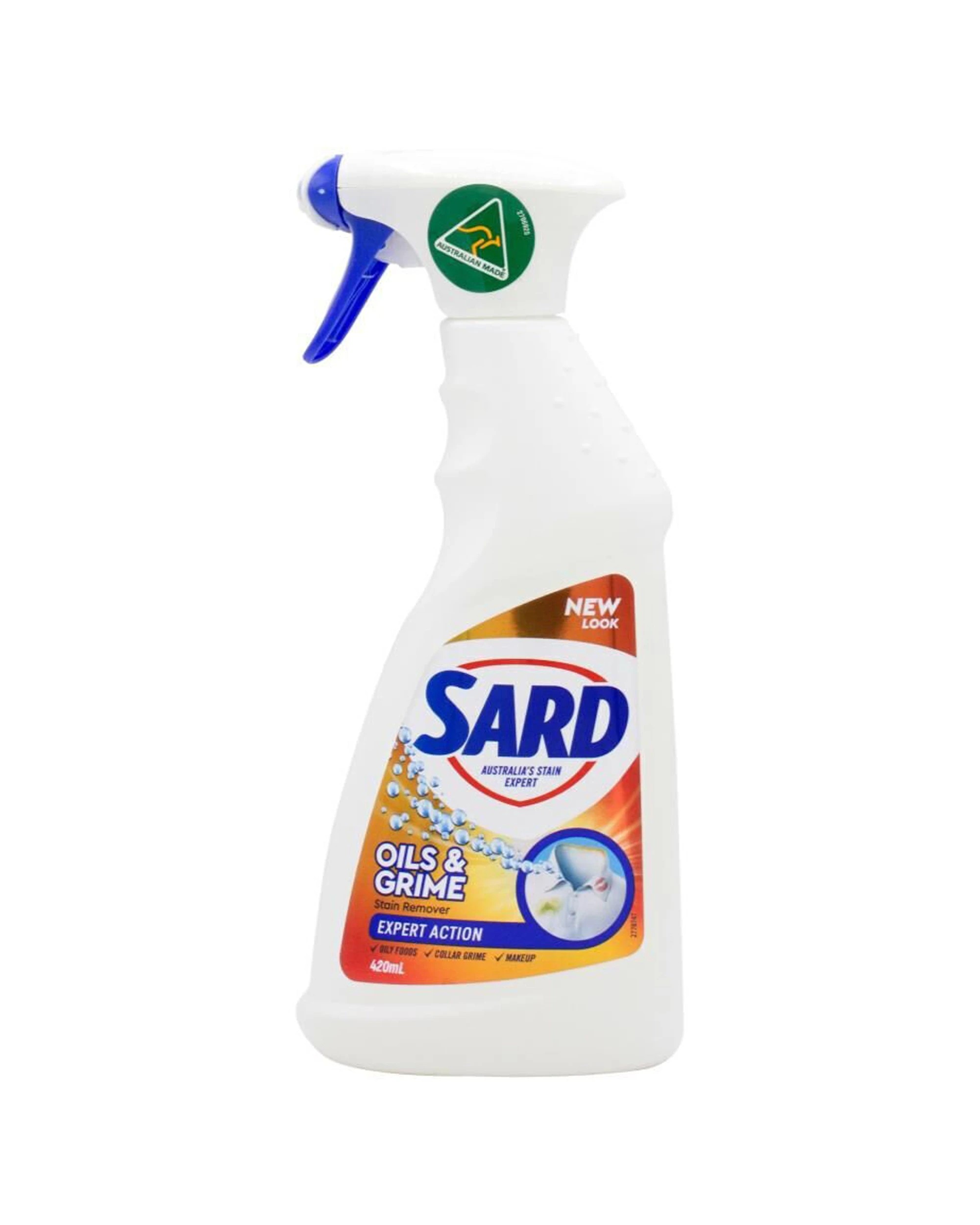 2 Sard Wonder 3PK Oils & Grime Laundry Spray Clothes Cleaning Stain Remover 420ml - White, 2 of 3