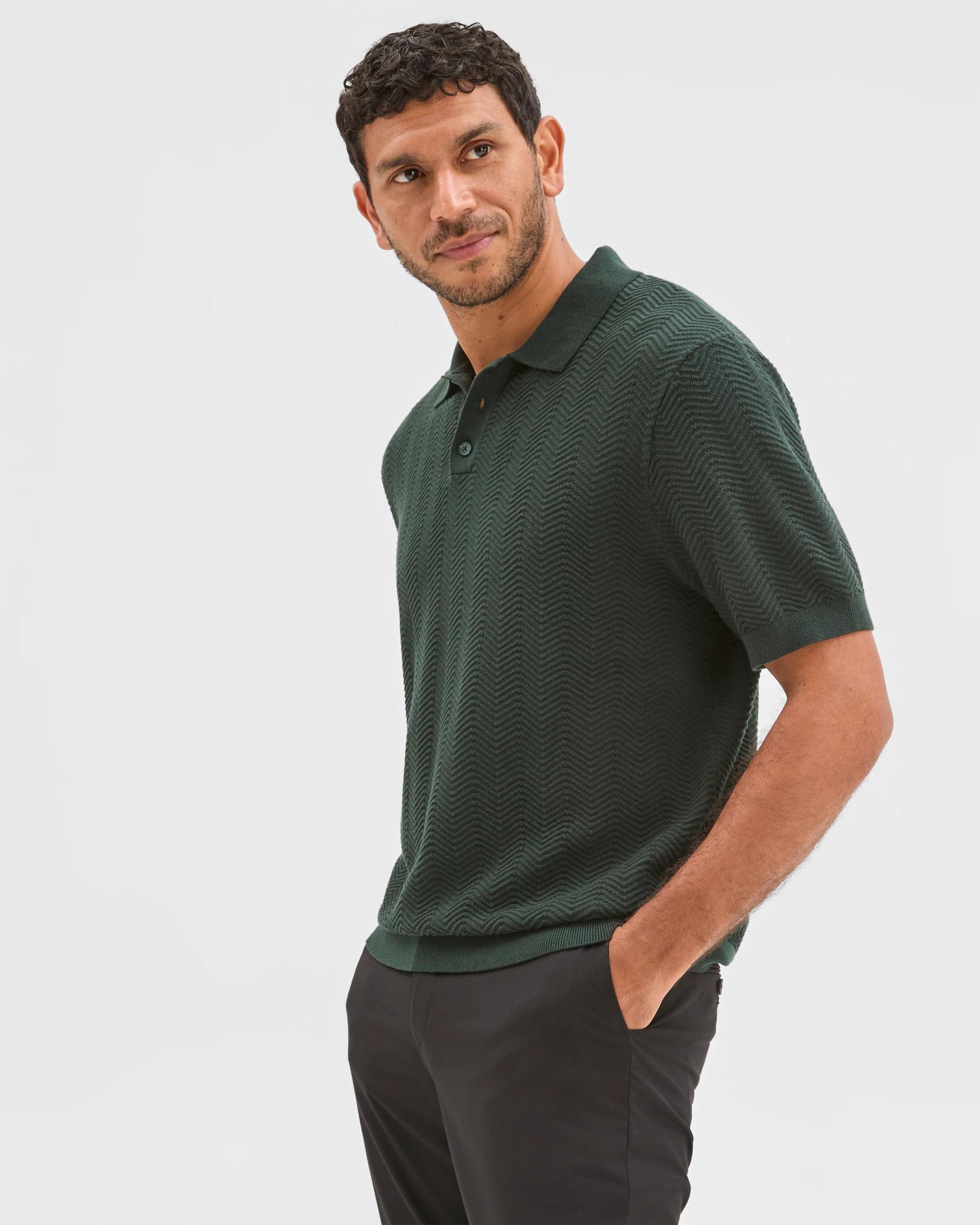 4 Preview Australian Cotton Knit Polo Top SCARAB, 4 of 6