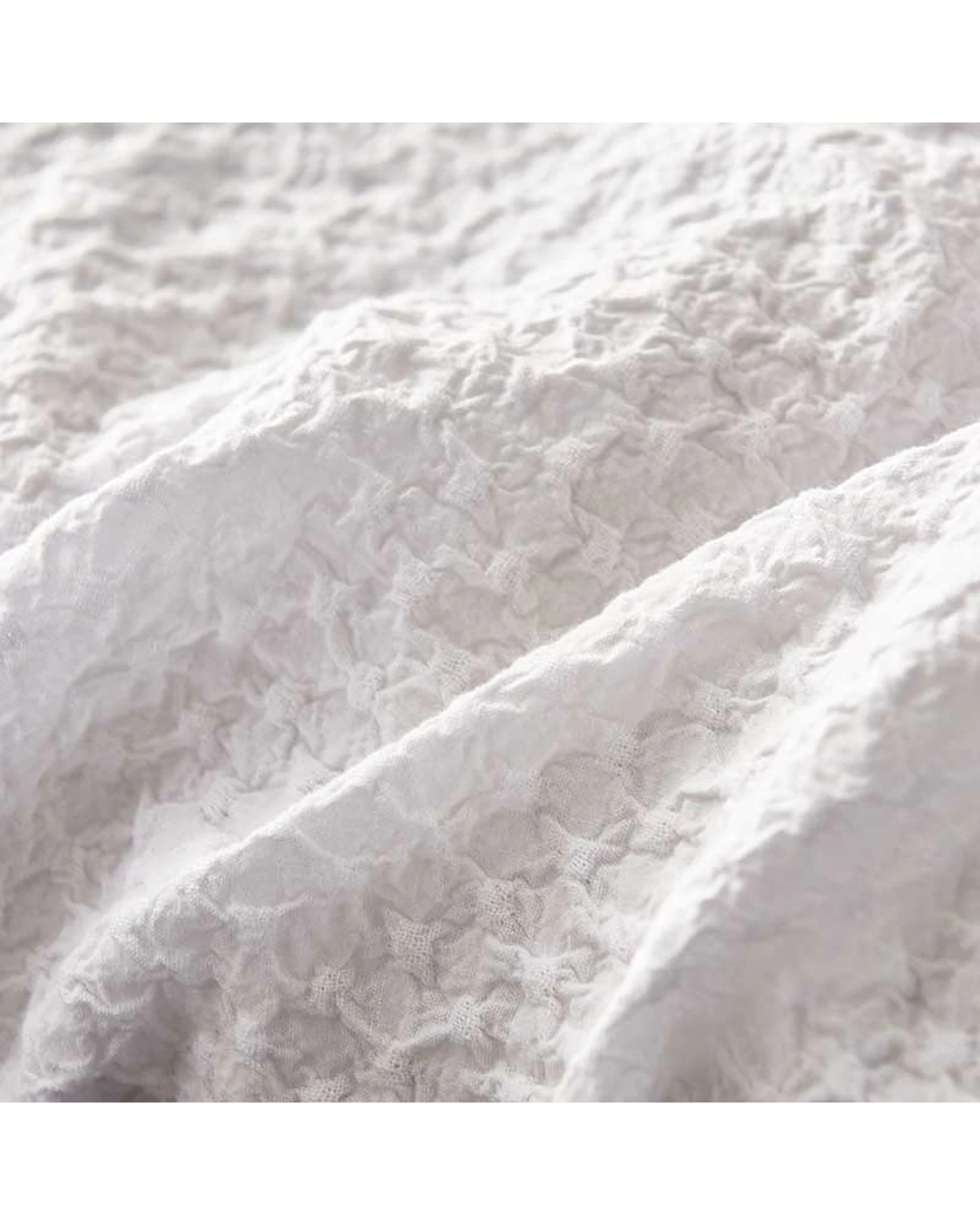 7 Cotton More 100% Cotton Seersucker Pattern Quilt Doona Cover King - White, 7 of 7