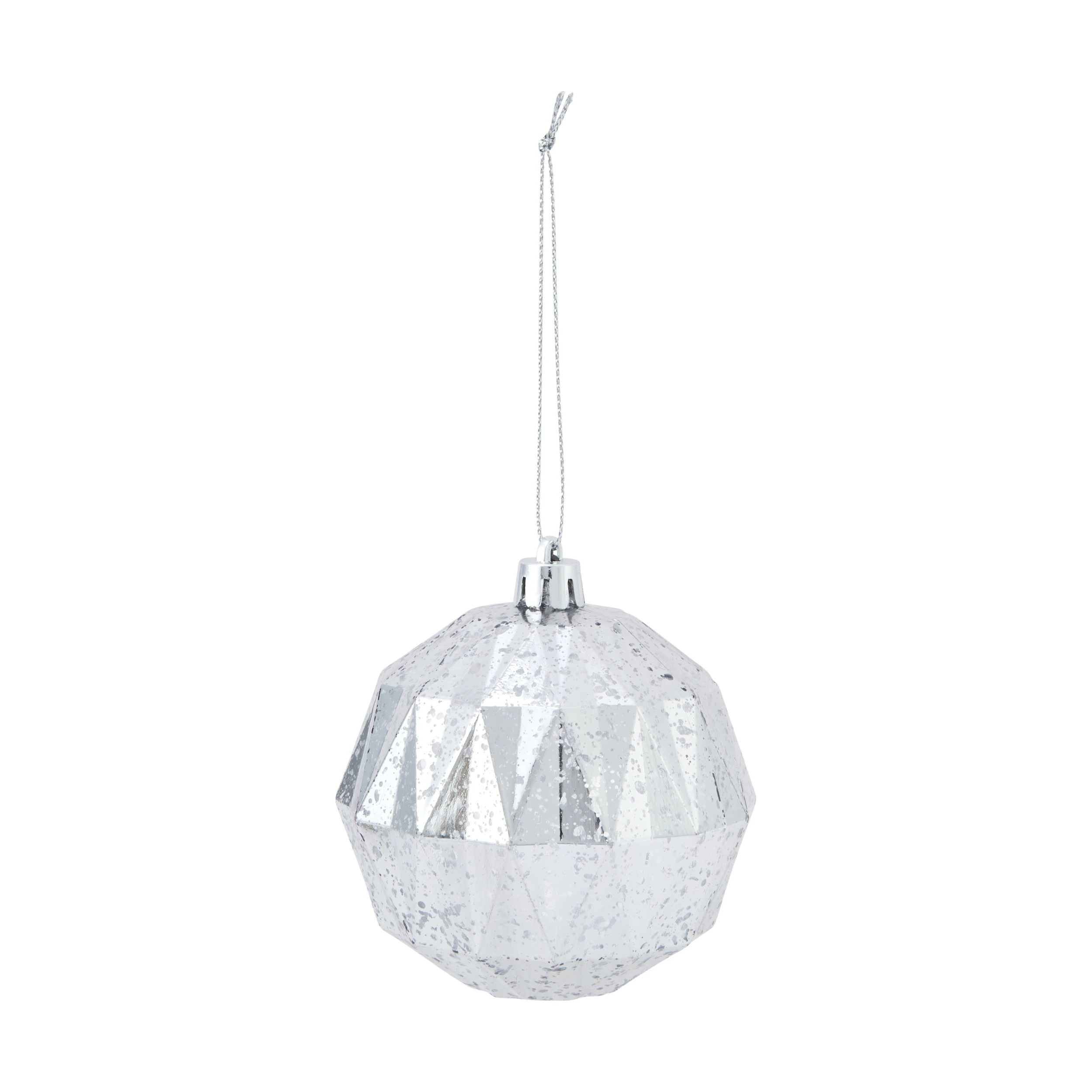 4 8 Pack 8cm Silver Look Baubles, 4 of 6
