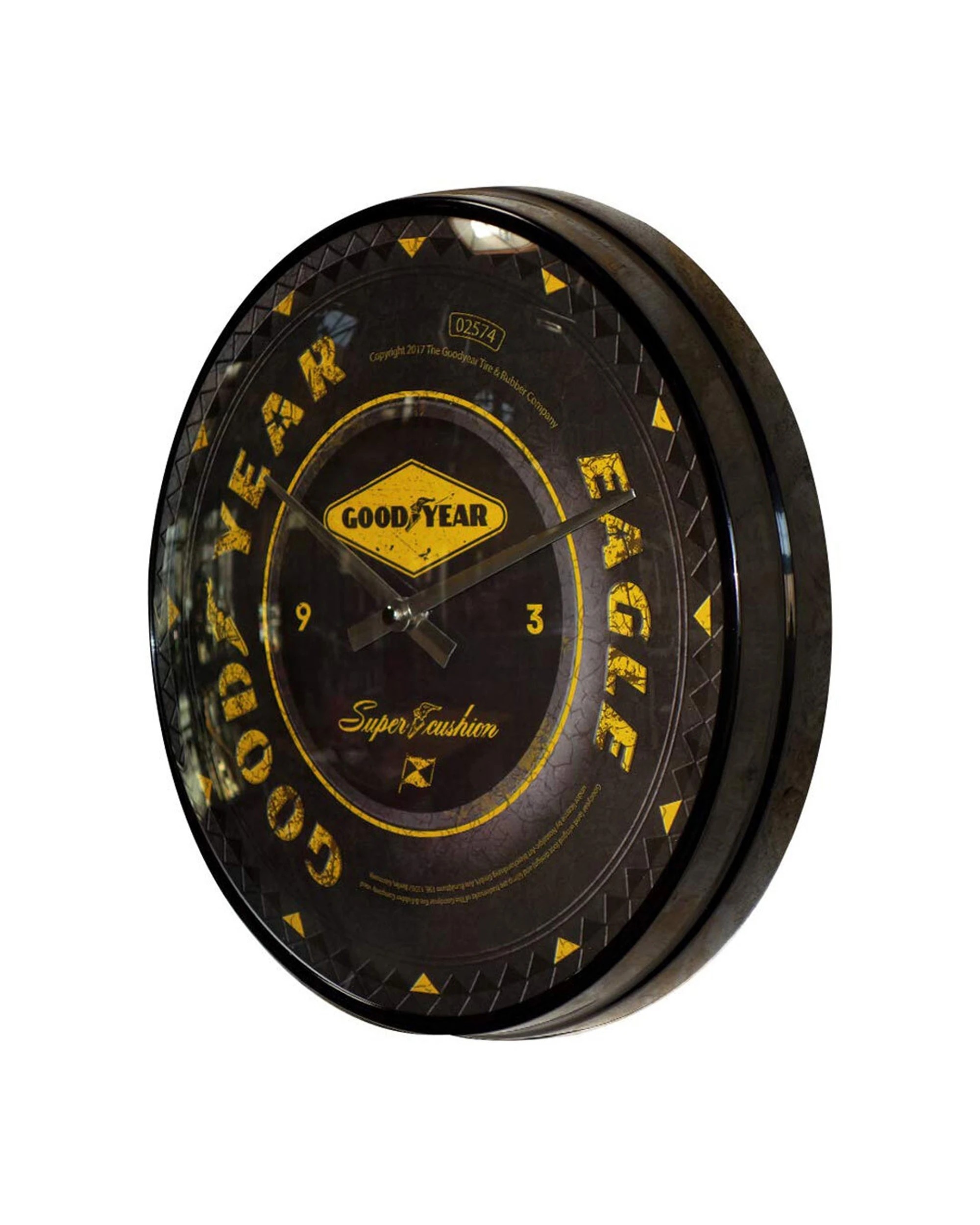2 Nostalgic-Art Wall Clock 30cm - Official Licensed Goodyear - Black, 2 of 3