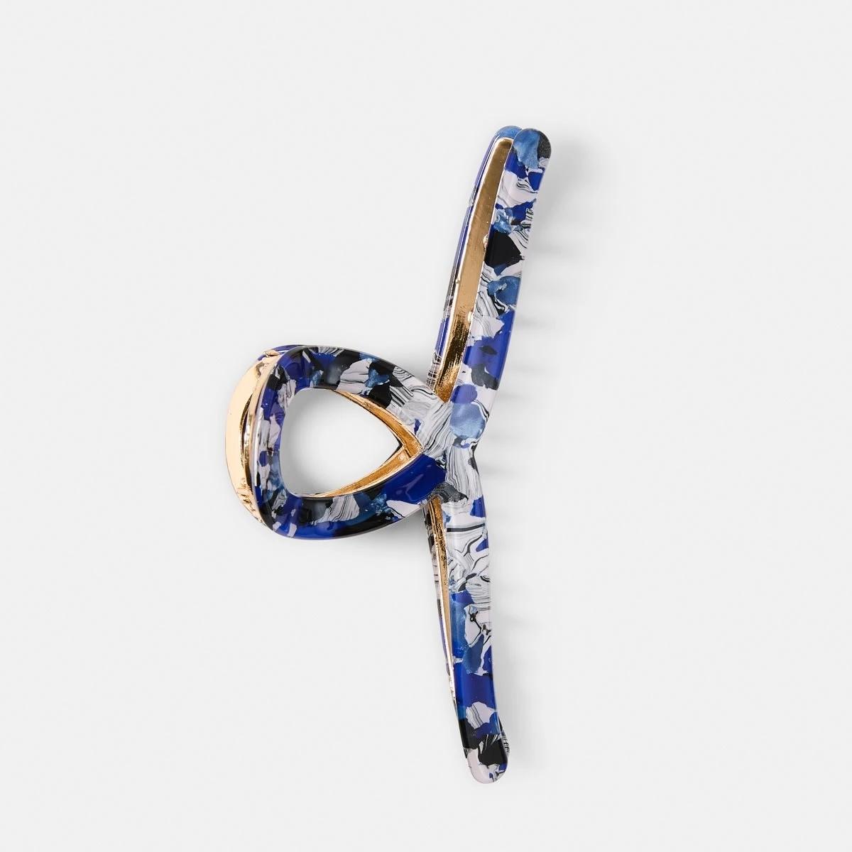 2 Blue Rectangle Claw Hair Clip Blue, 2 of 4