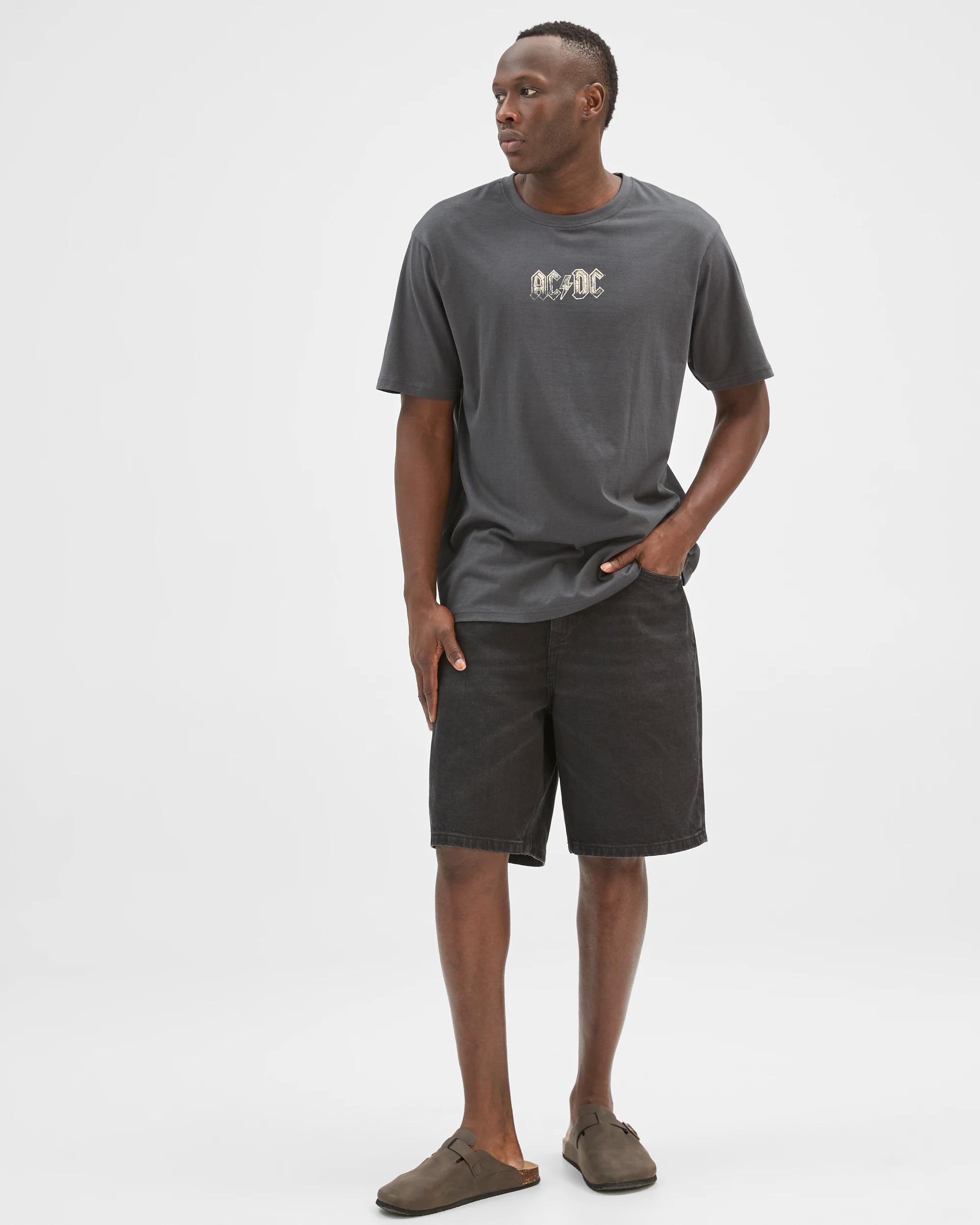 1 AC/DC Australian Cotton Short Sleeve T-Shirt WASHED BLACK, 1 of 7