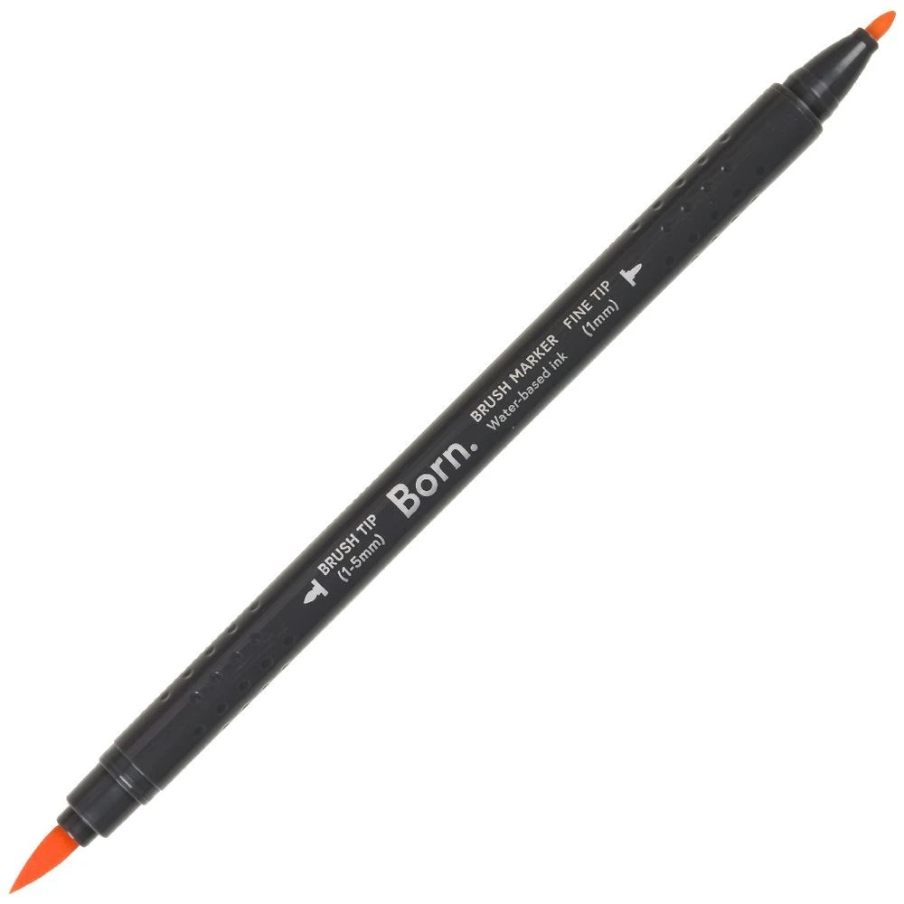4 Born Professional Brush Dual-Tip Marker Yellow 025, 4 of 4