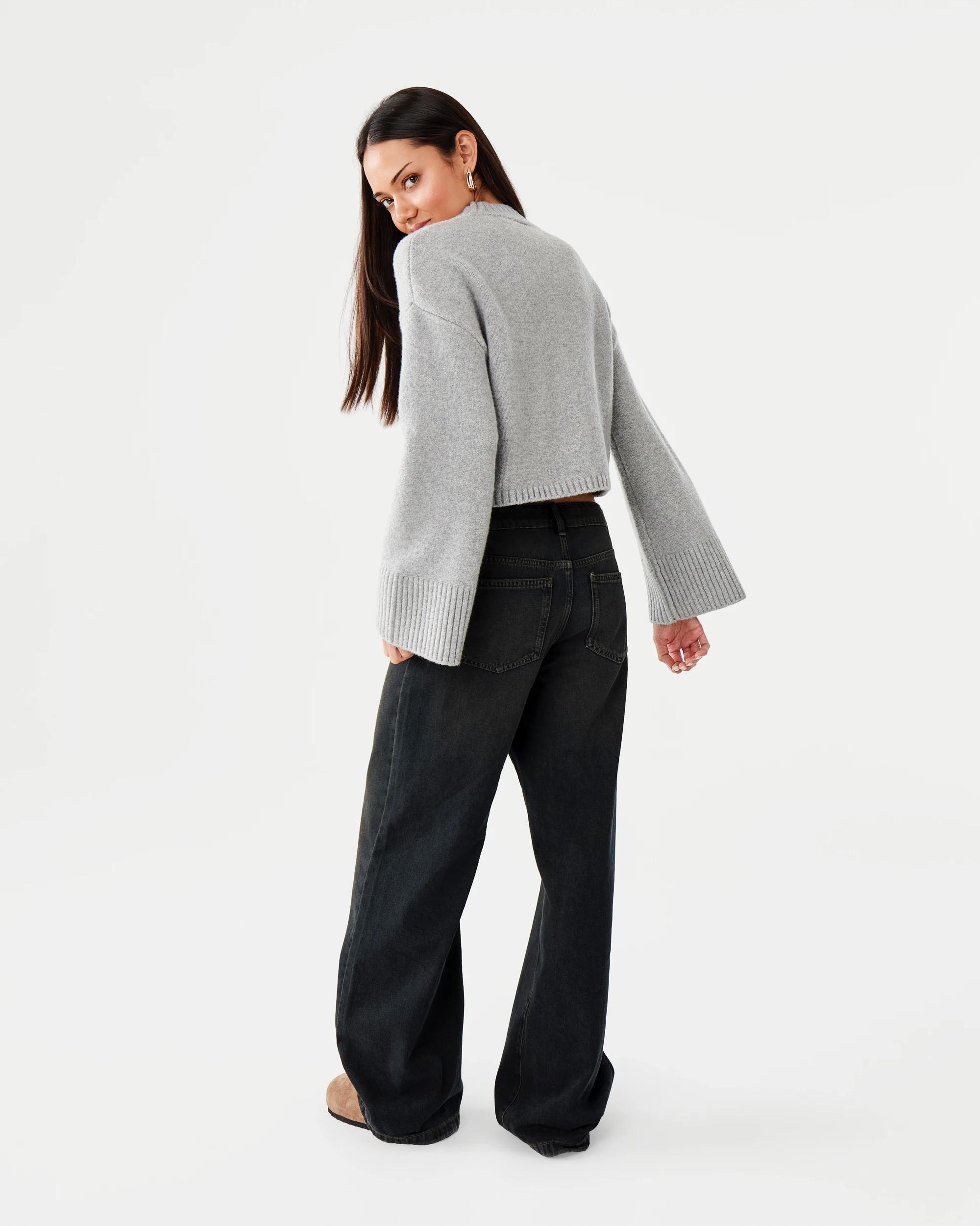 4 Long Sleeve Mock Neck Jumper Gry Charc, 4 of 8