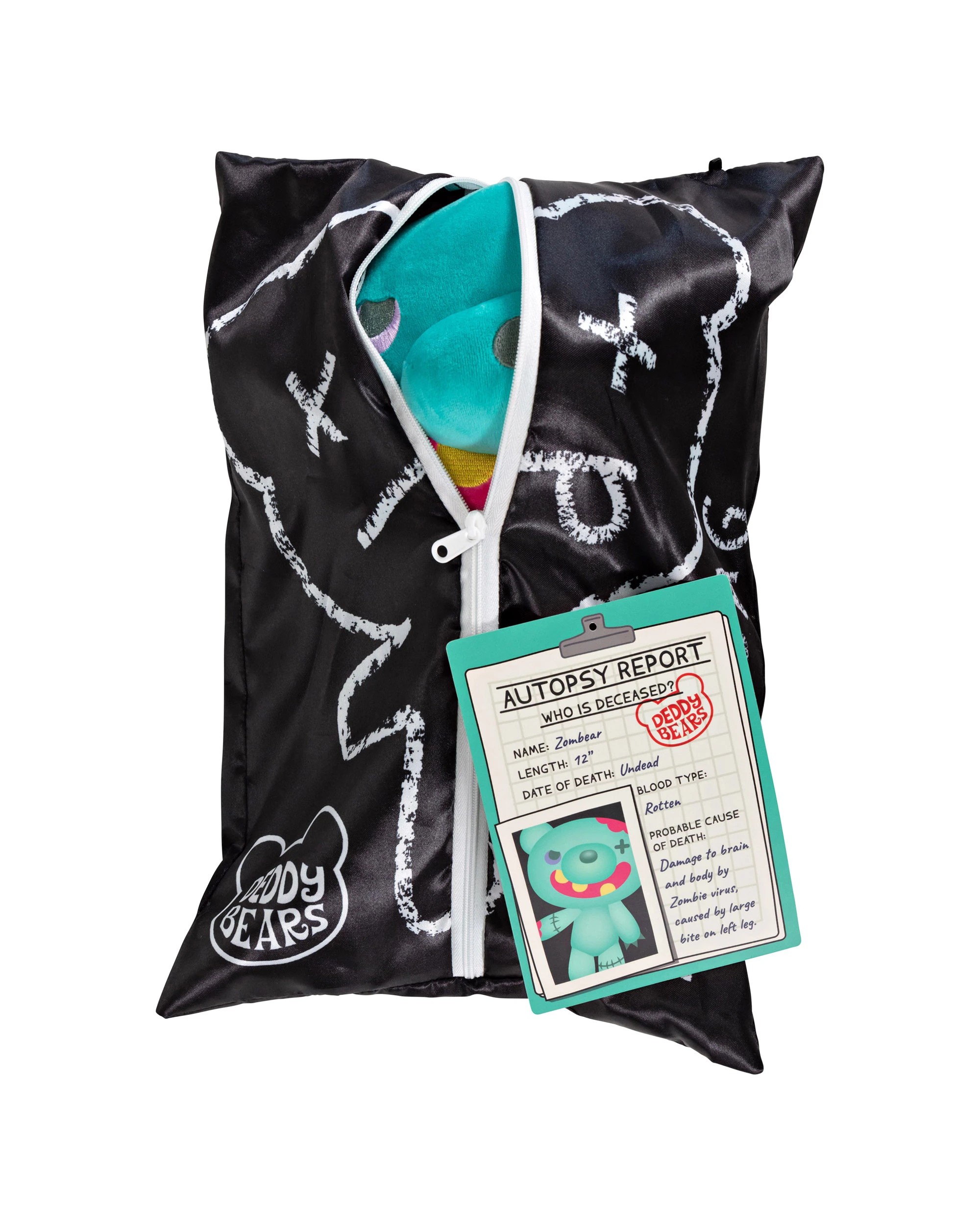 2 Deddy Bears - Zombear Halloween Bear in Bag, Soft Toy Plush, Green, Large 30cm (Height) - Green, 2 of 4