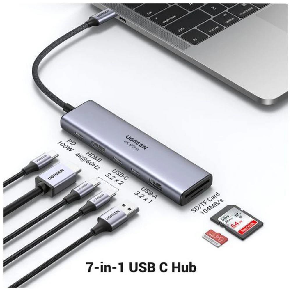 3 UGREEN 7 in 1 4K 100WPD USB-C Hub, 3 of 8