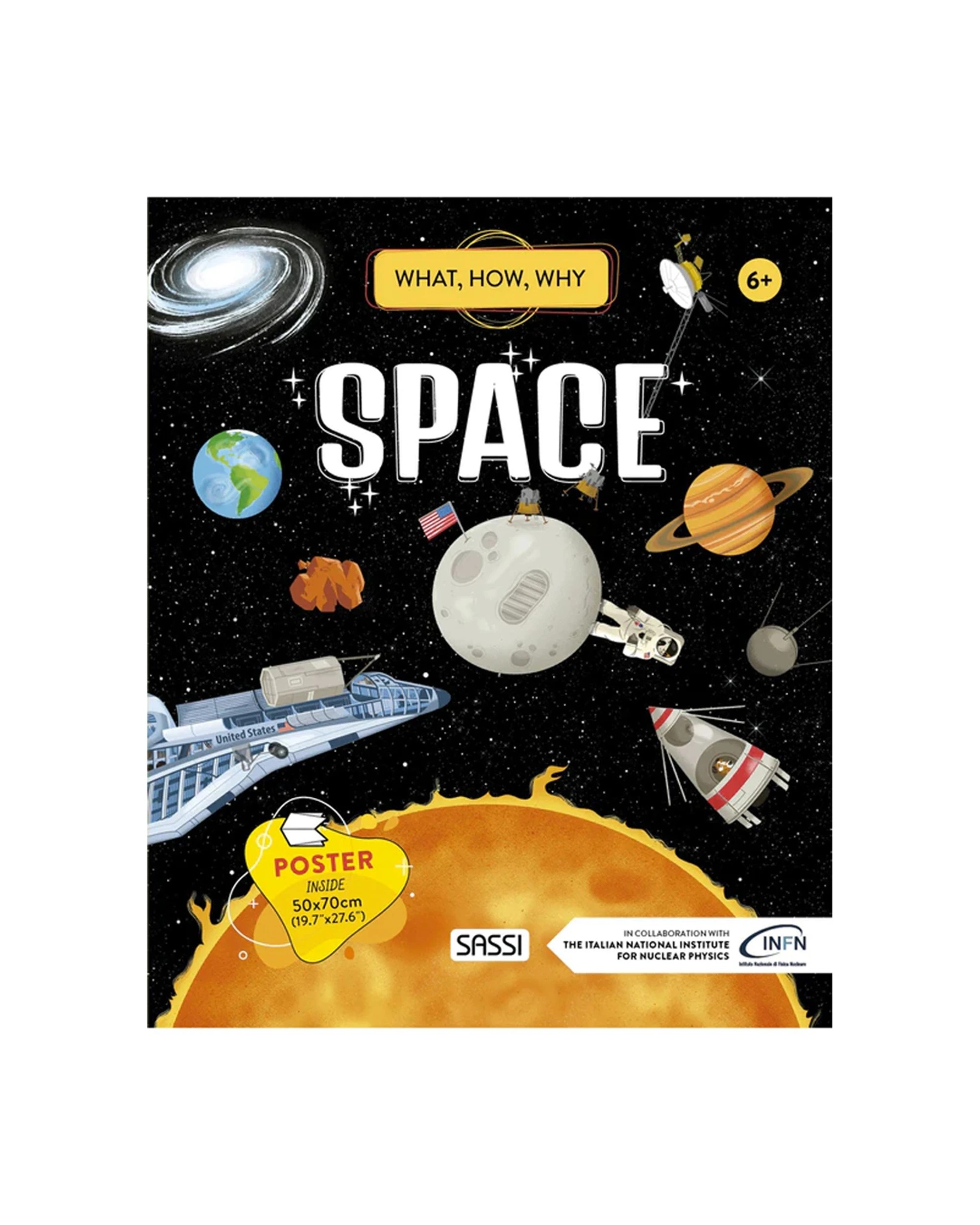 1 Sassi What How Why Space Book Poster Kids Children Educational Astronomy Facts - Multi, 1 of 3