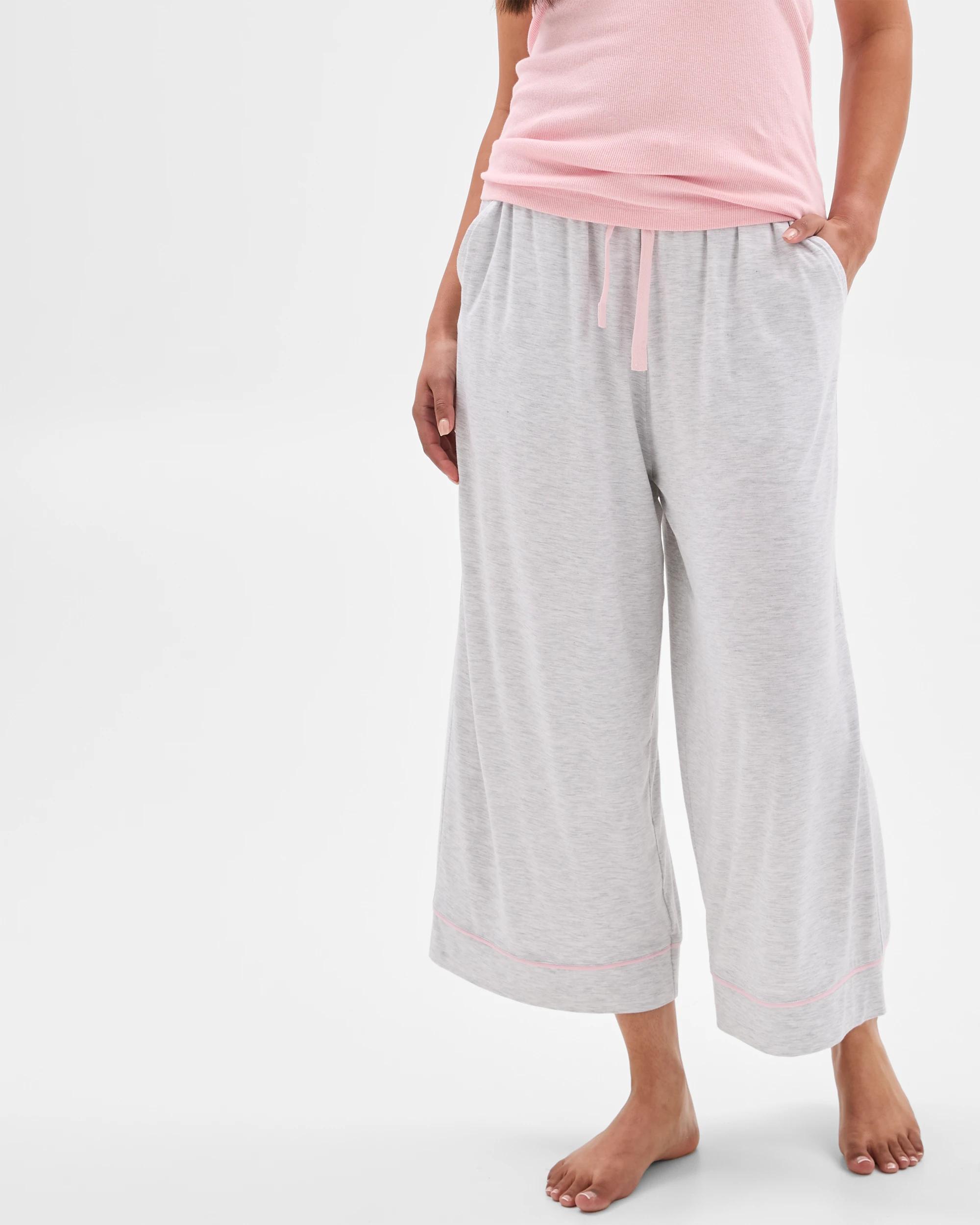 2 Target Bamboo Soft Comfort Sleep Culotte Pants GREY, 2 of 6