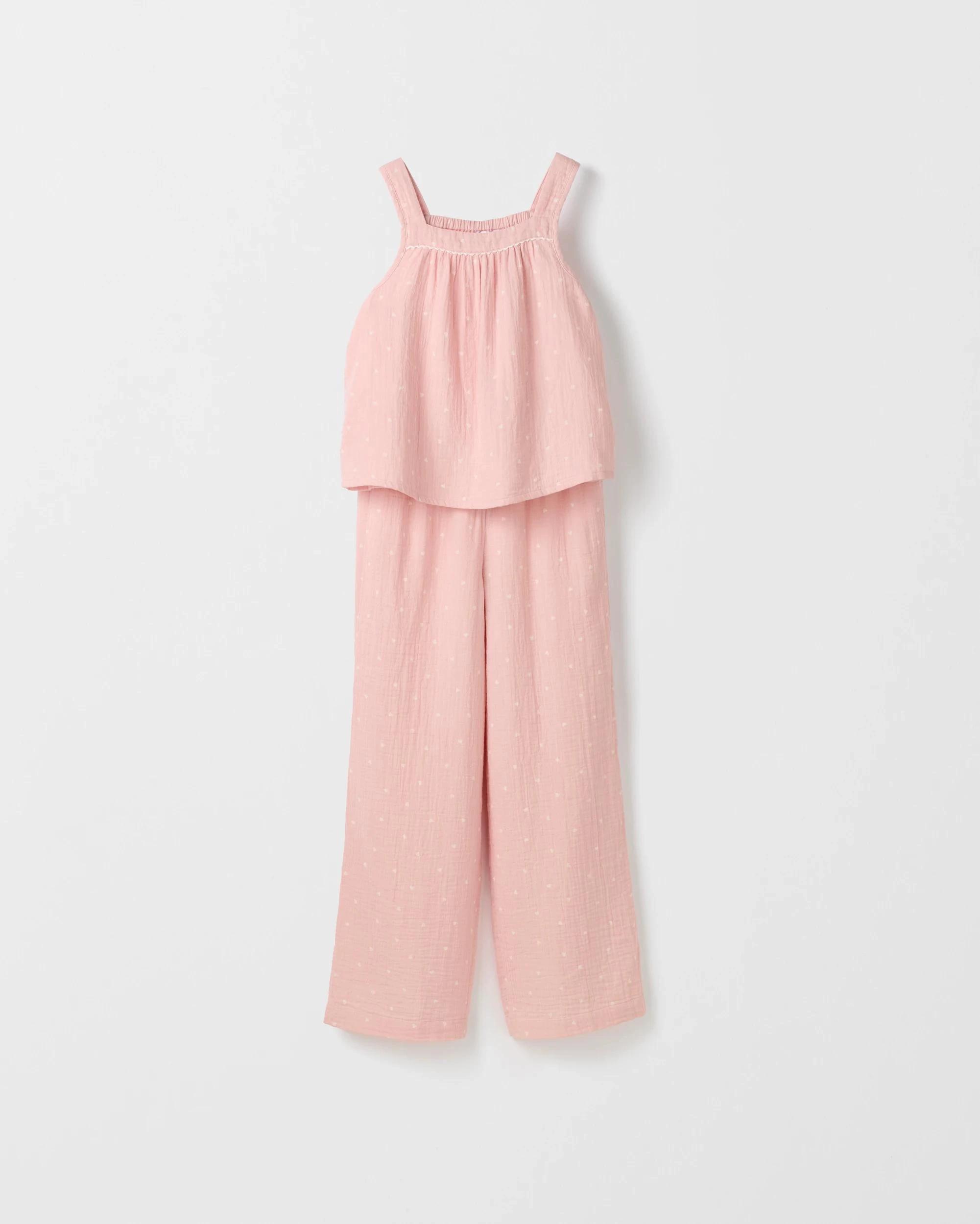 3 Target Australian Cotton Older Girls Double Cloth Cami Long Pyjama Set HEART, 3 of 8