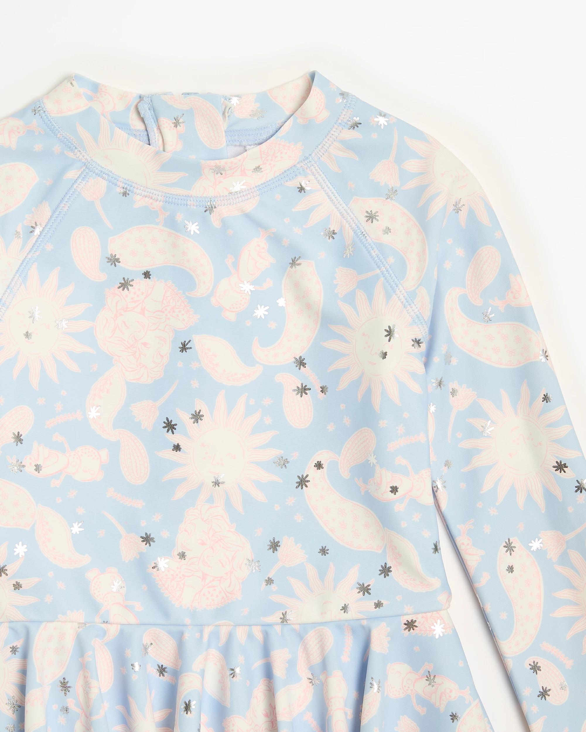 2 Disney Frozen Swimsuit BLUE, 2 of 3