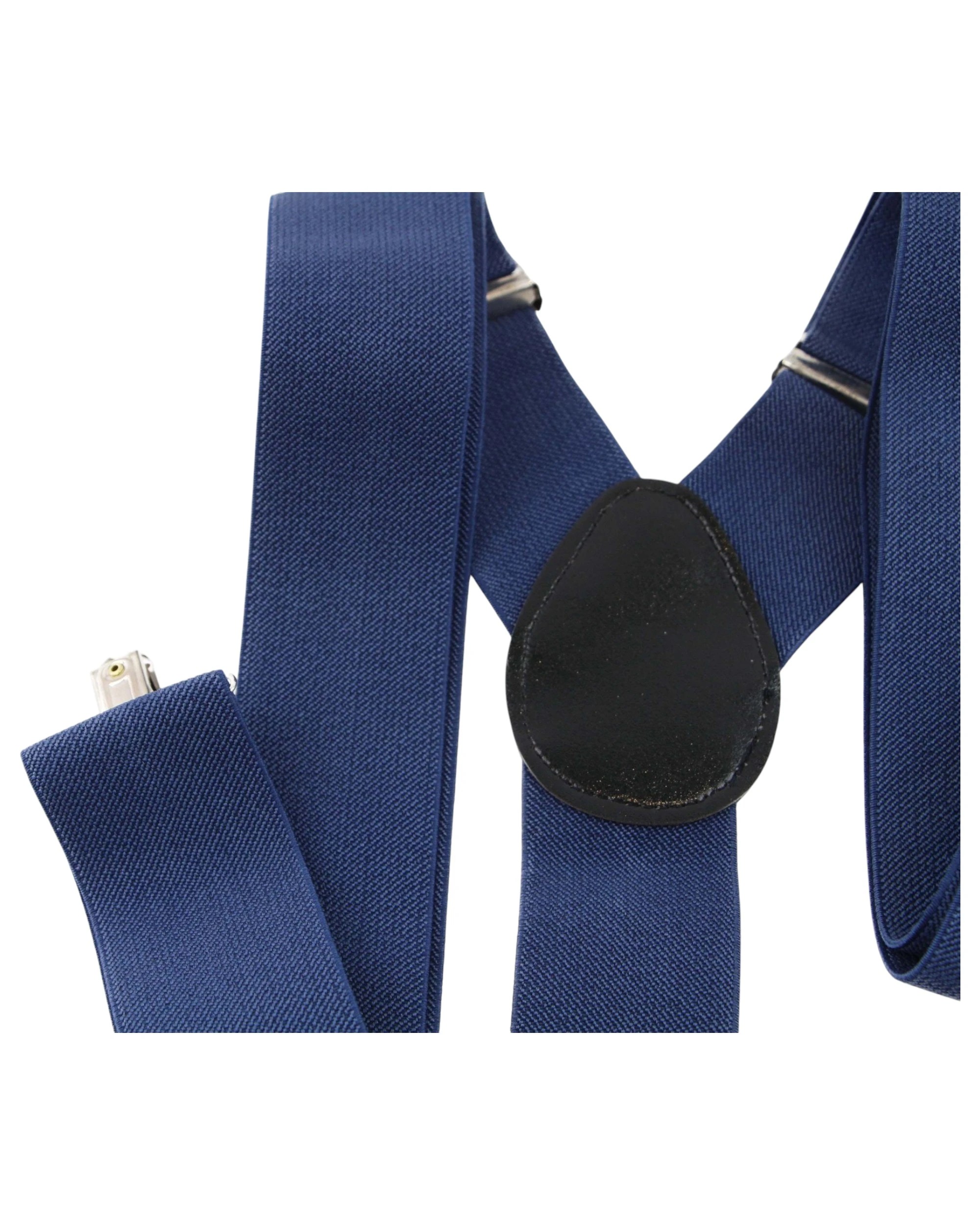 2 Zasel Mens Extra Wide Heavy Duty Adjustable 120cm Navy Suspenders, 2 of 3